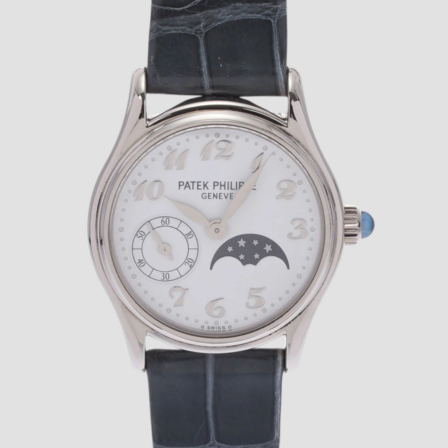 Calatrava 26mm Manual 18k White Gold Leather Strap