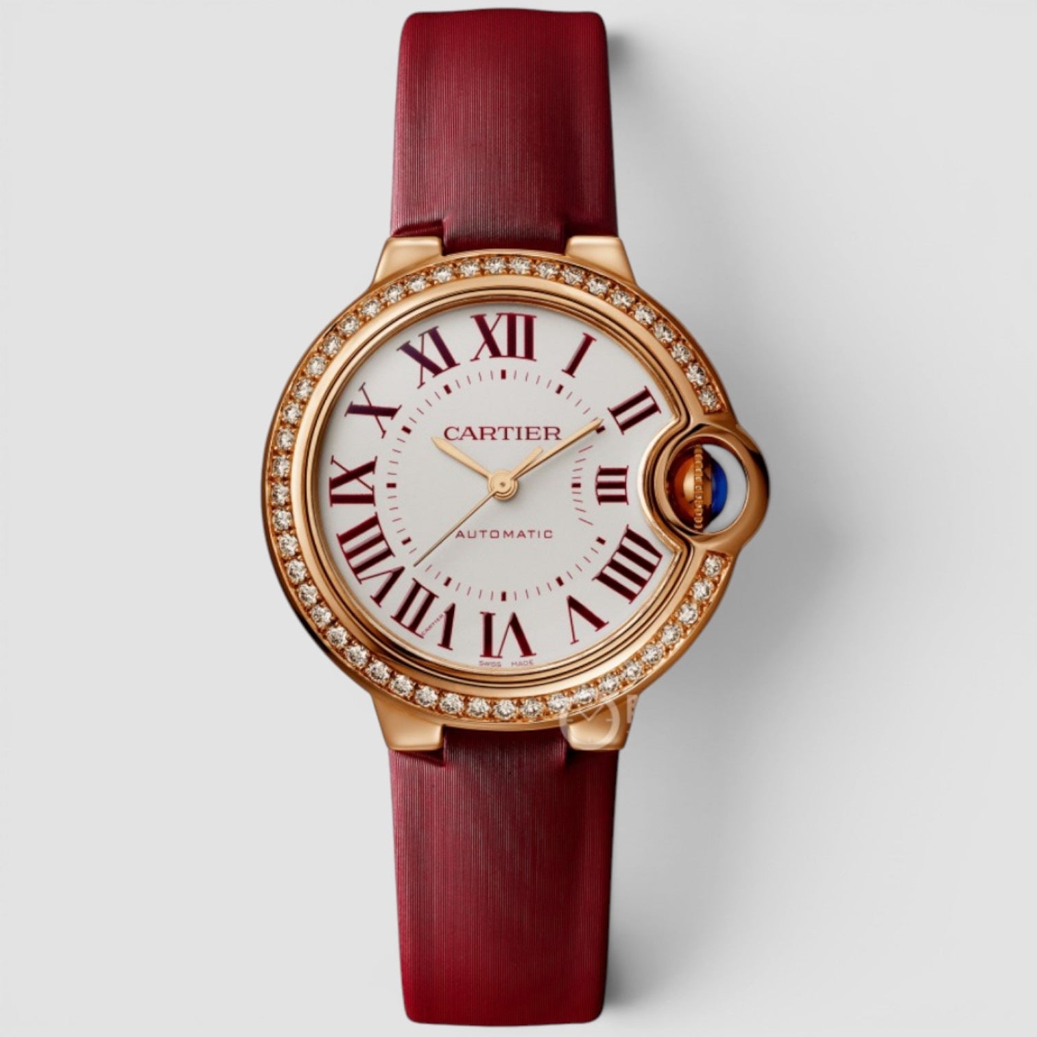 Ballon Bleu de Cartier 18K Rose Gold Diamond-Set Red Dial