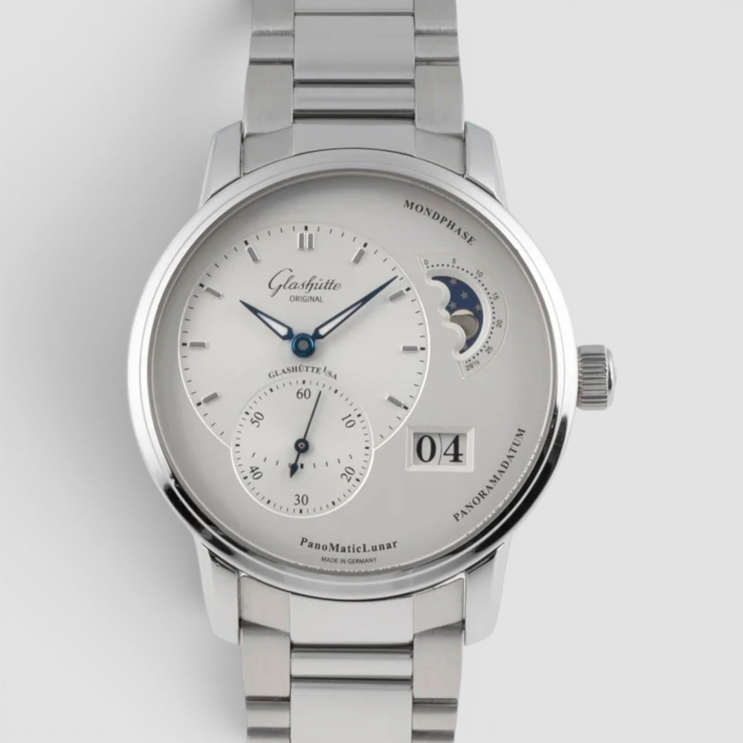 PanoMaticLunar 40mm Steel Silver Dial Automatic