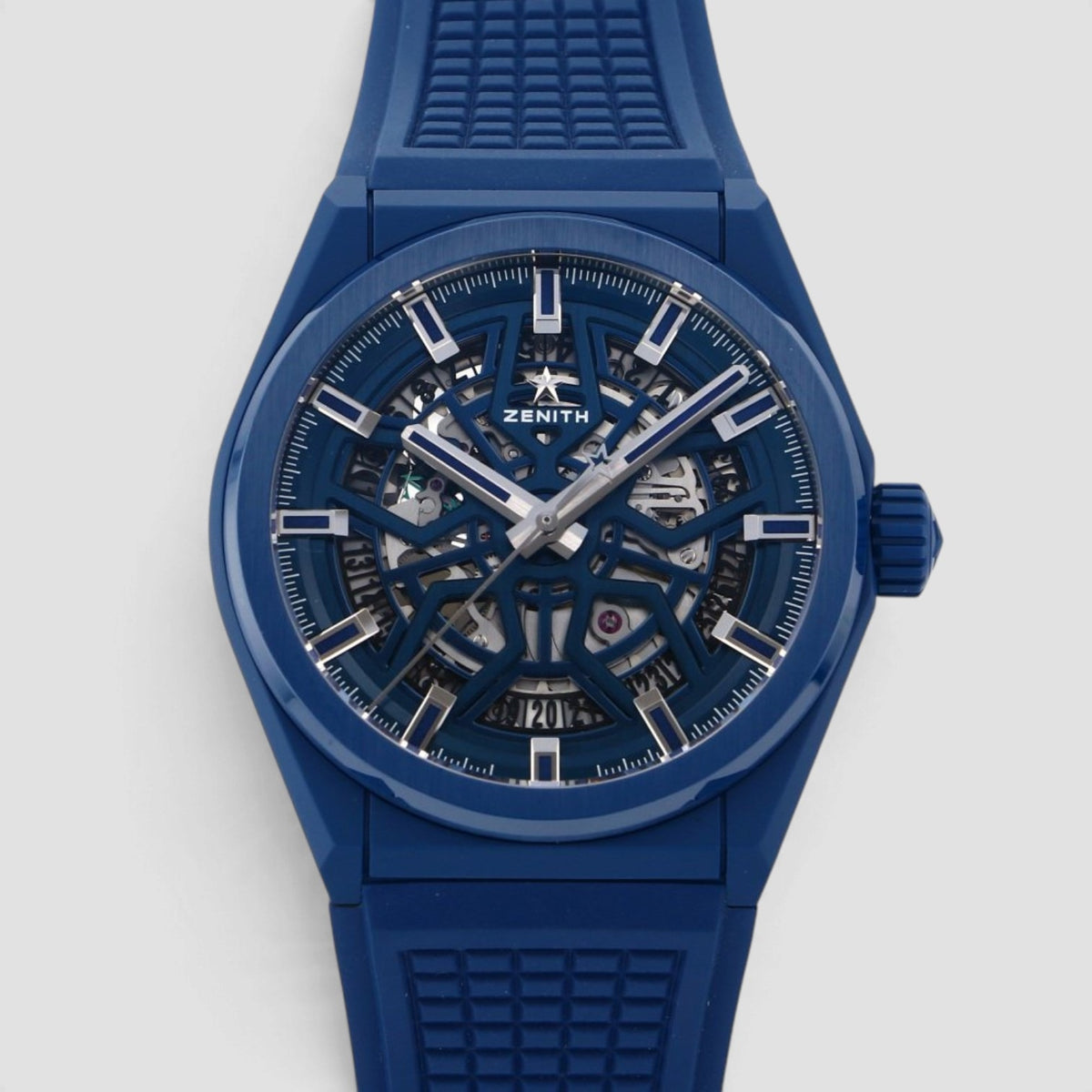Defy Classic Blue Skeleton Dial Ceramic