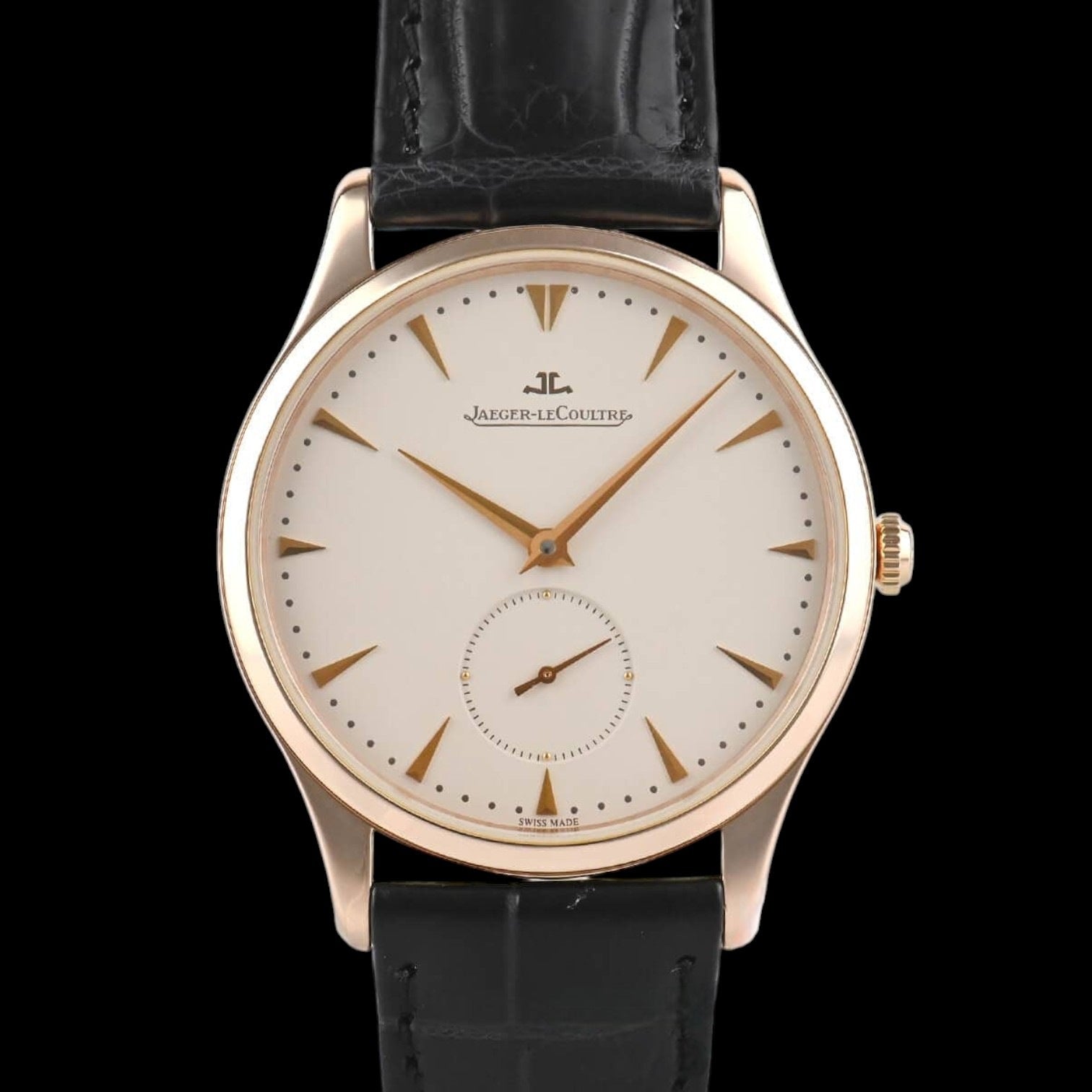 Master Grande Ultra Thin Beige Dial Dark Brown Leather Men's Watch