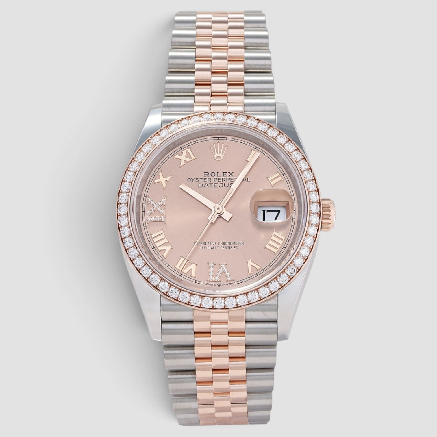 Datejust 36 Everose Gold & Steel Pink Diamond Dial