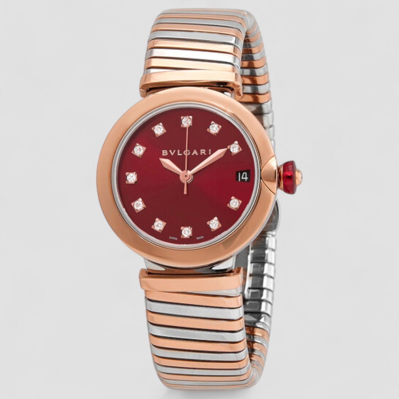 Lucea Automatic Diamond Red Dial Ladies Watch