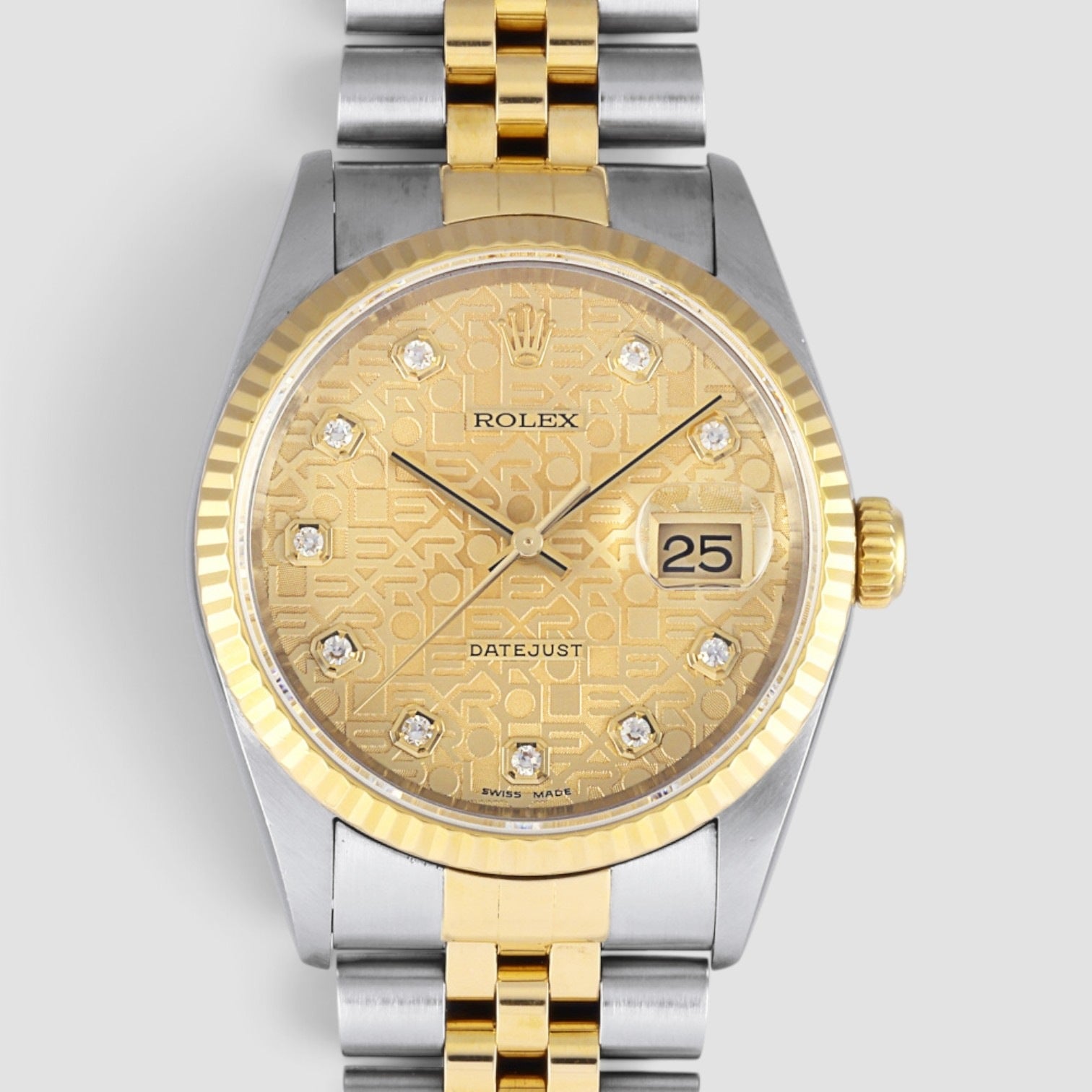 Datejust 36 Champagne Computer Diamond Dial 18K Yellow Gold & Steel