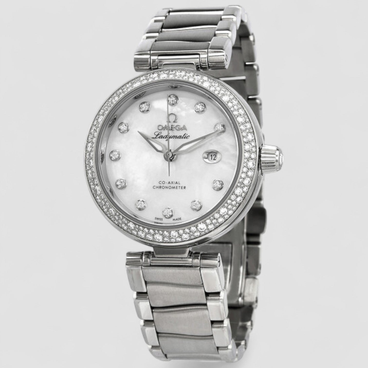 De Villle Ladymatic Mother of Pearl Dial Stainless Steel Ladies Watch
