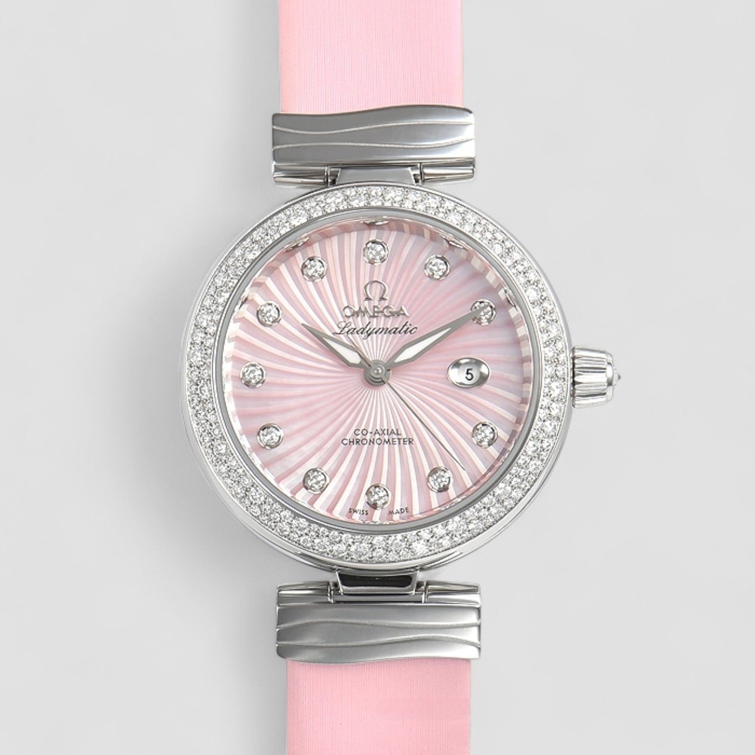 De Ville Ladymatic Co-Axial 34mm Rosa/Läder Ø34 mm
