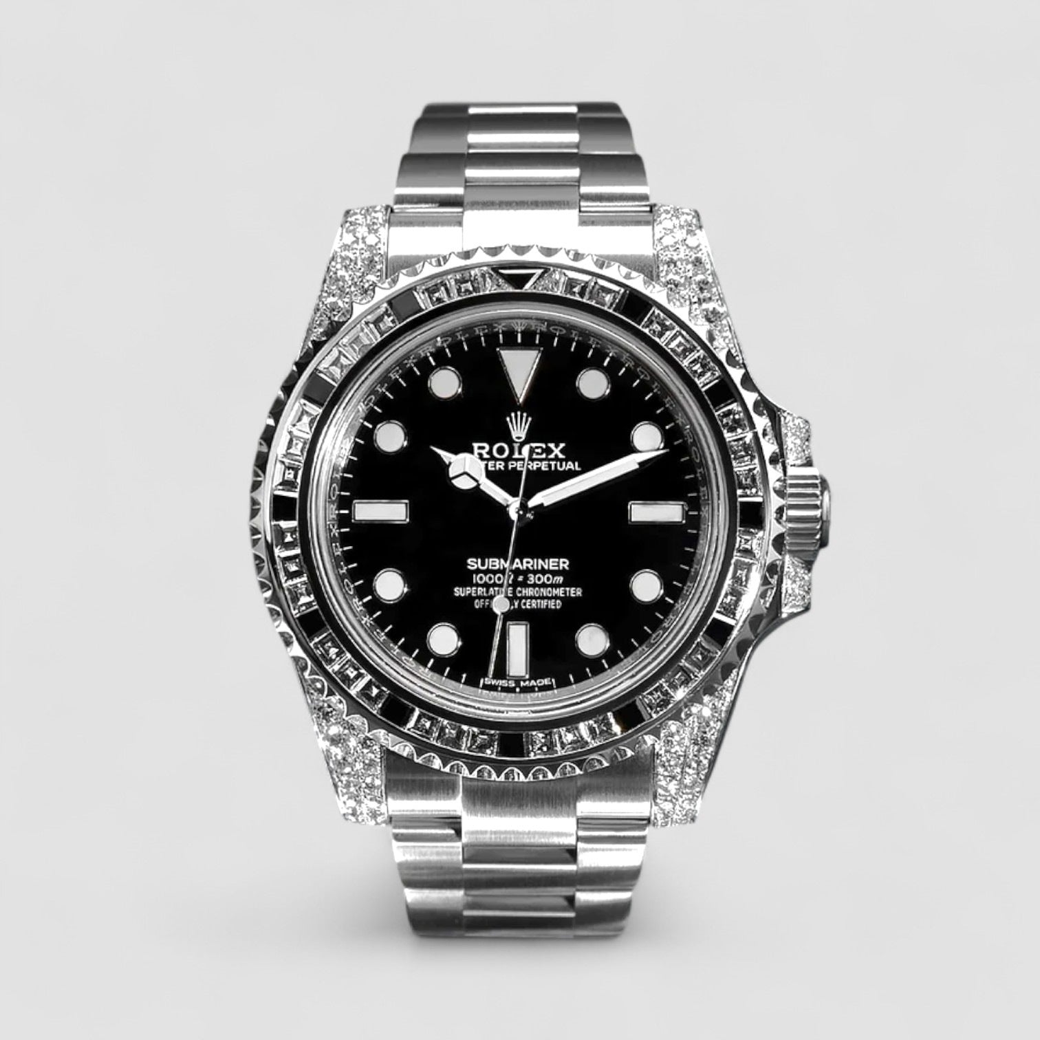 Submariner 41 mm – Oystersteel – Oyster – Custom Diamond-Set with 'Tuxedo' Bezel Iced Out
