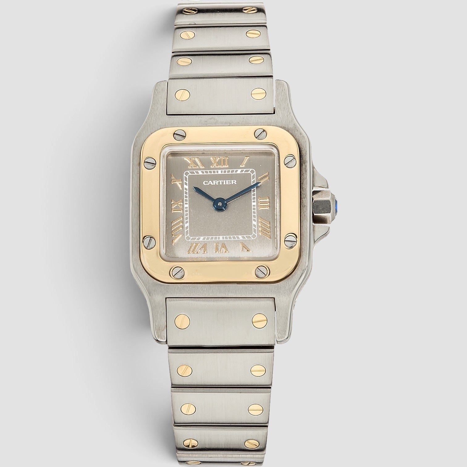Santos Galbée 23 x 35mm Stainless Steel & Yellow Gold Grey Dial