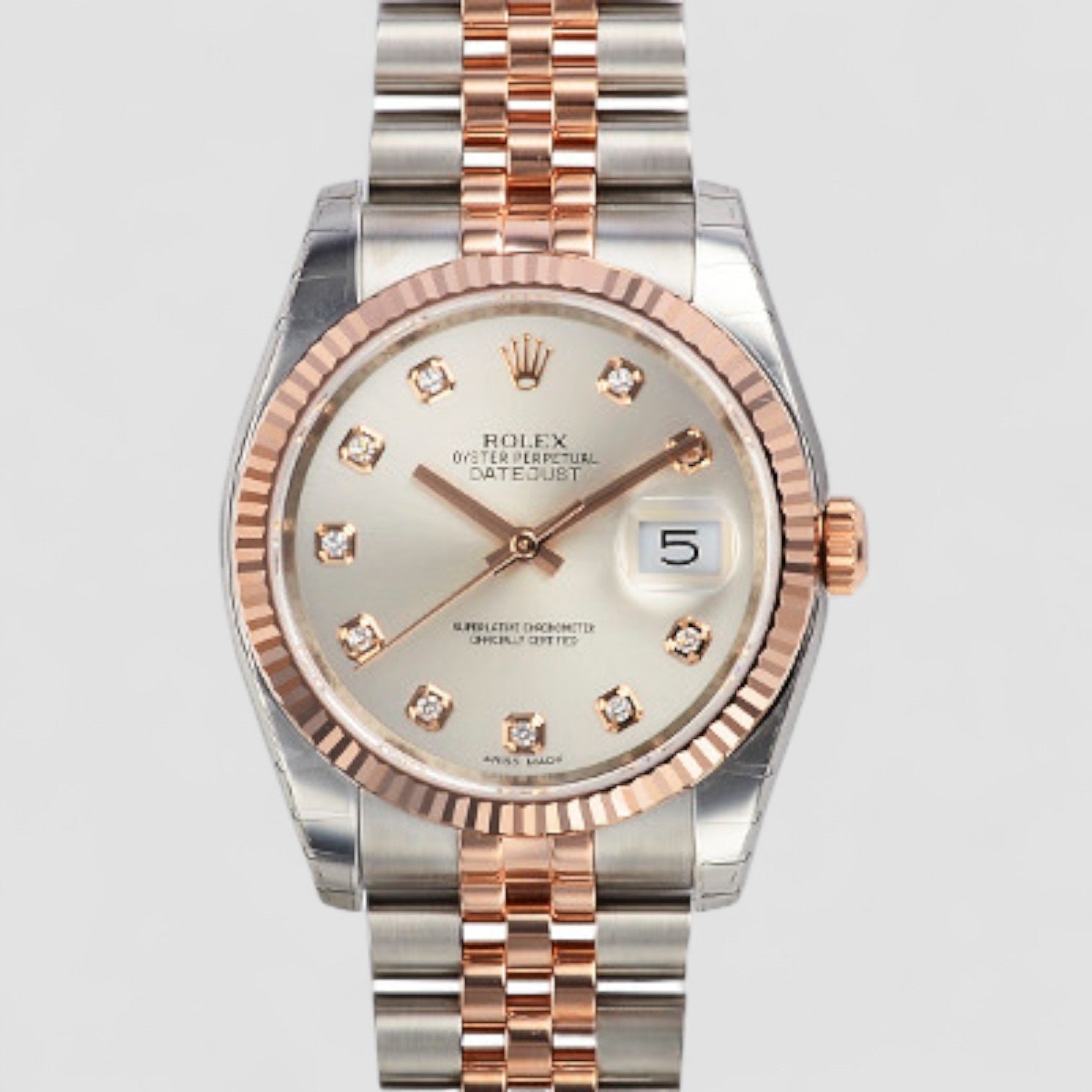 Datejust 36 Everose/Steel Pink Diamond Dial