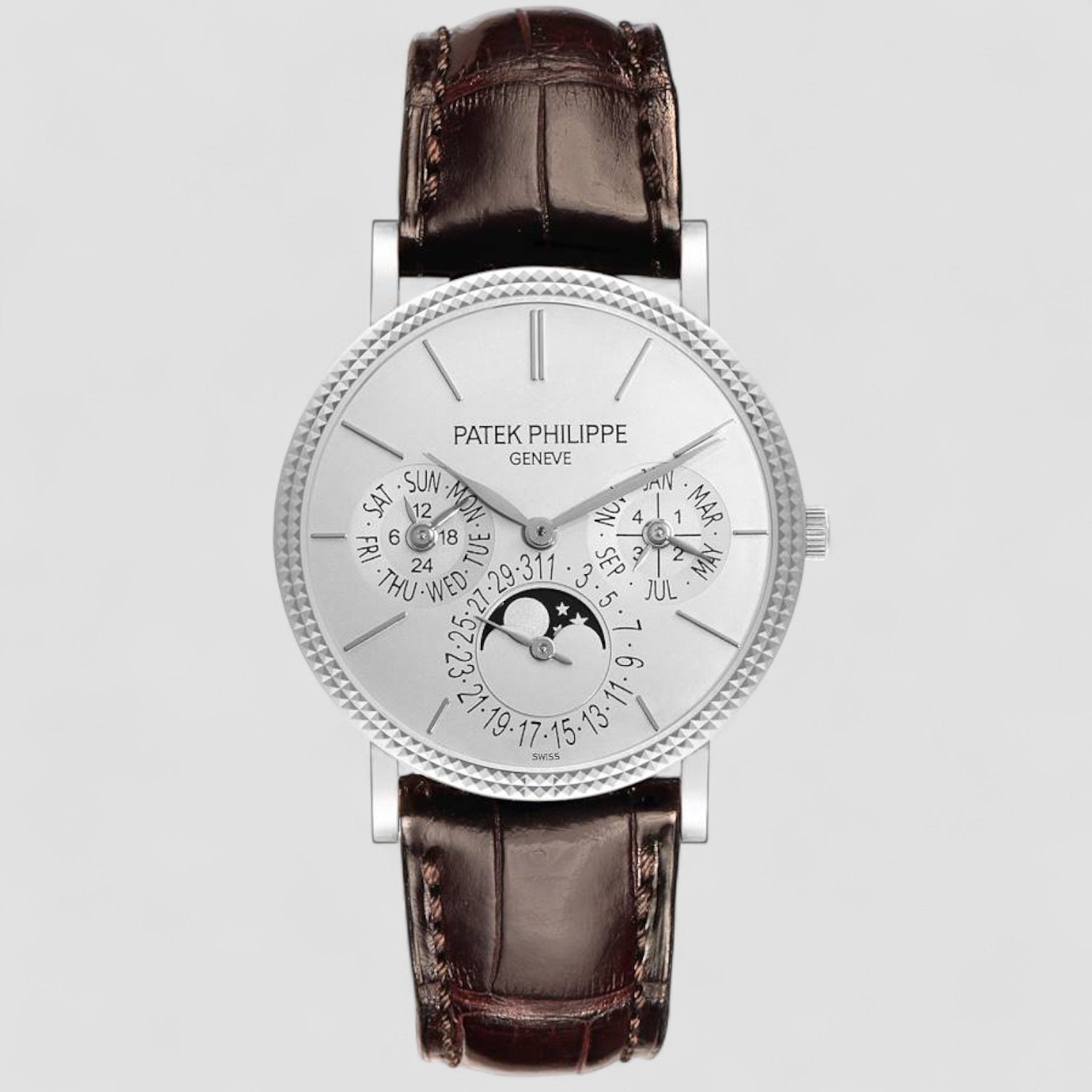 Perpetual Calendar Silver Dial 18K White Gold