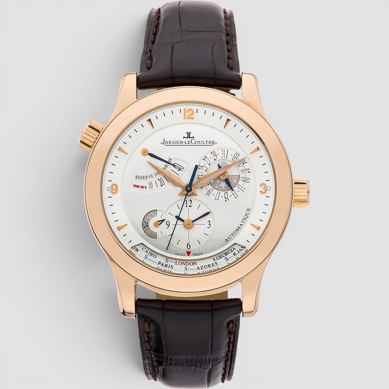 Master Geographic 40mm 18K Rose Gold Silver Dial