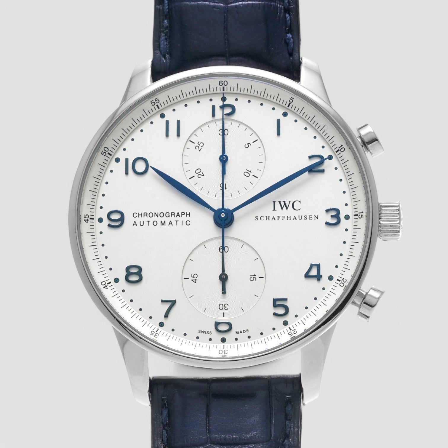 Portuguese Chronograph SS Silver Dial / Blue Numerals