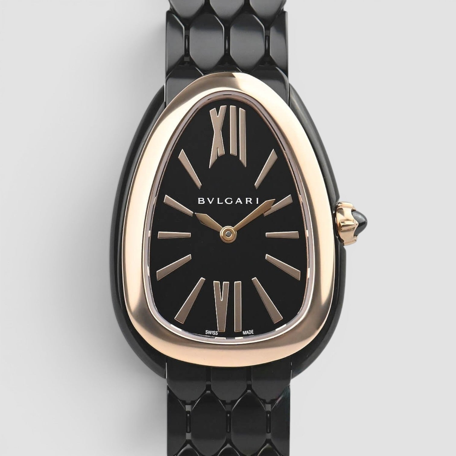 Serpenti Seduttori Black Dial Stainless Steel & Rose Gold Tone