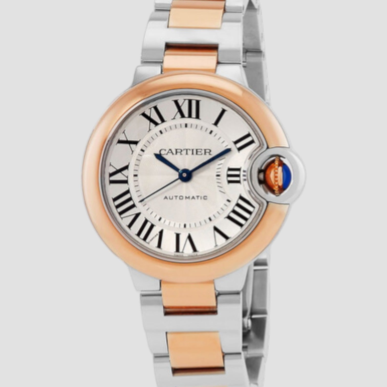 Ballon Bleu 36 Automatic 18kt Rose Gold and Stainless Steel Silver Dial Ladies Watch