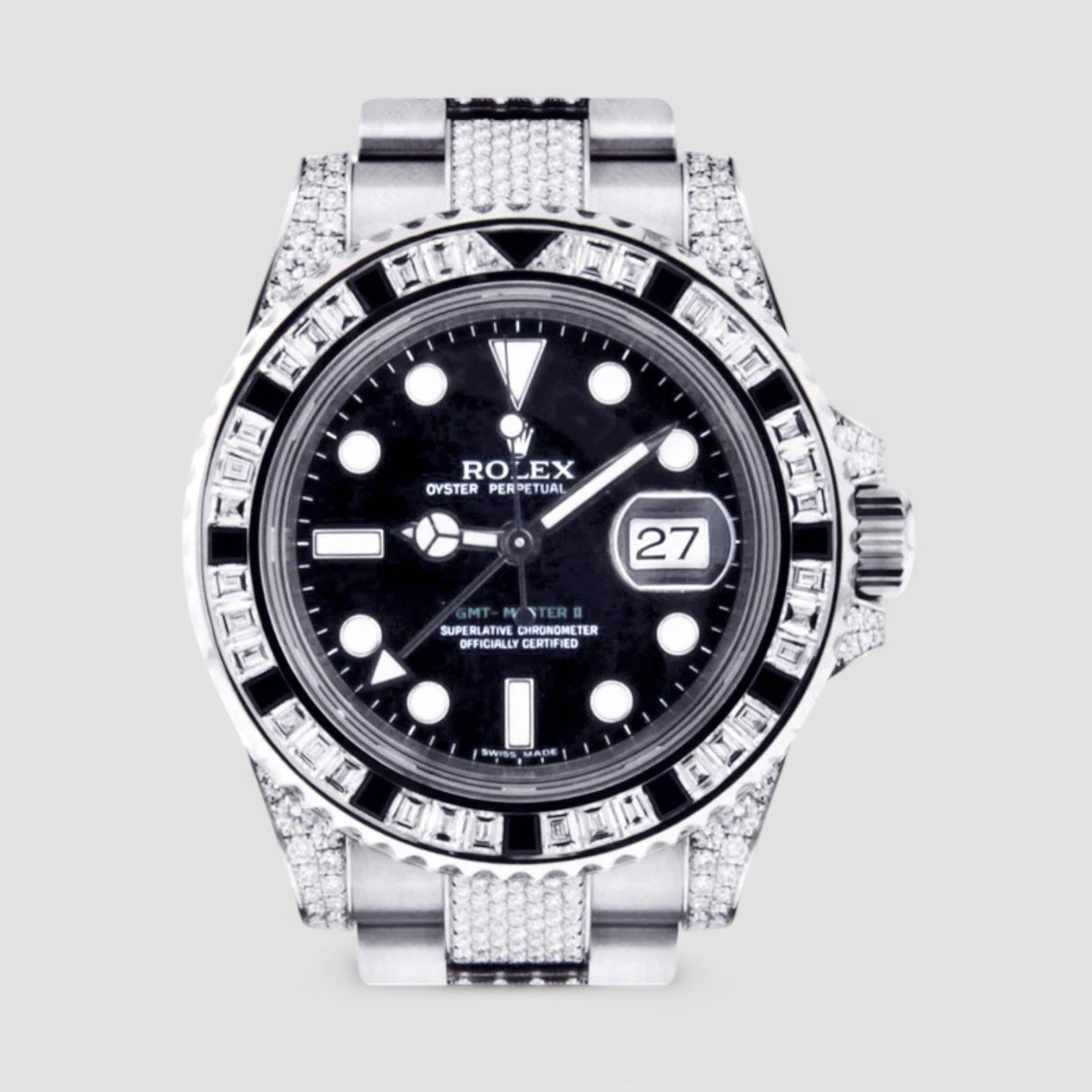 GMT-Master II – 40 mm – Oyster – Black Dial – Custom Diamond-Set - Iced Out