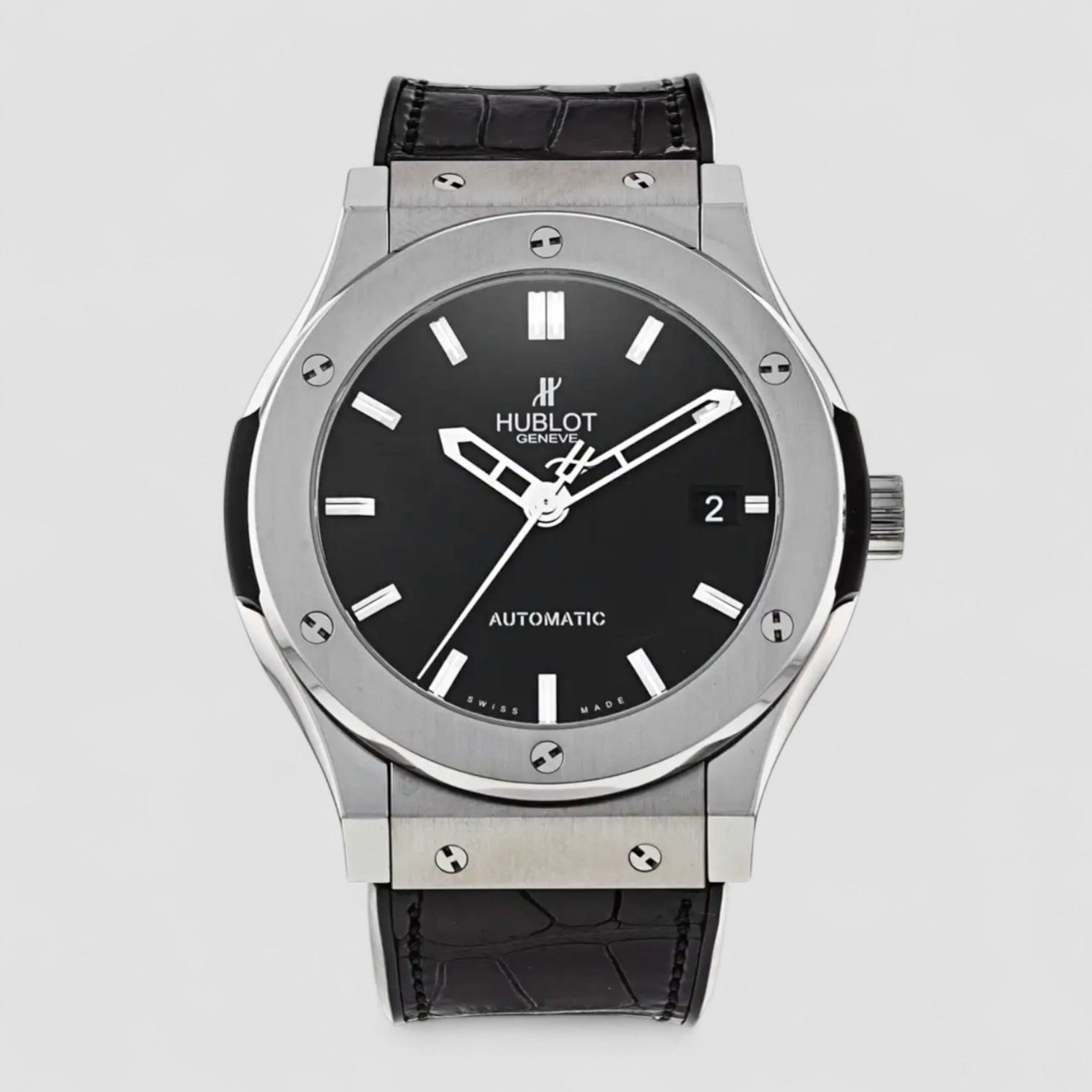Classic Fusion Black Index Titanium & Rubber 45mm