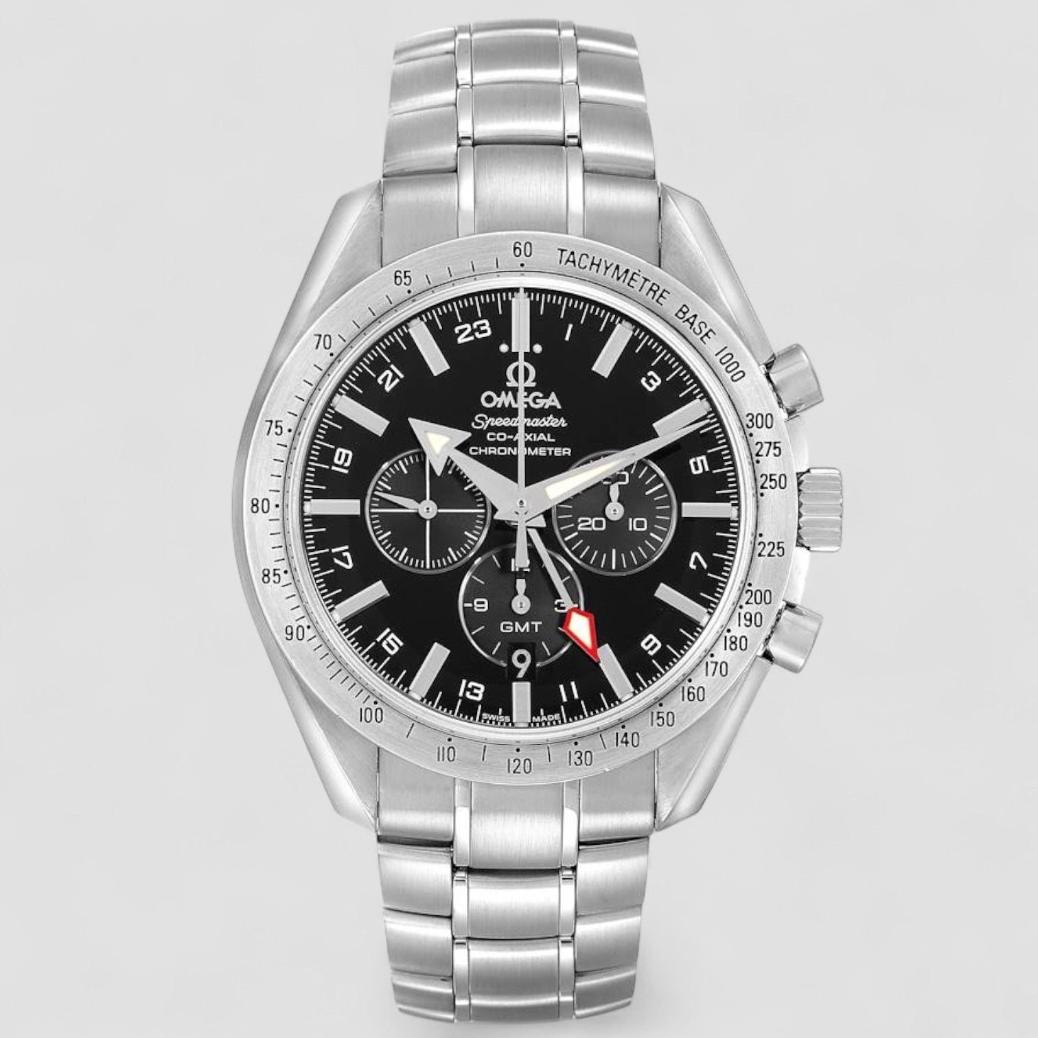 Speedmaster Broad Arrow Co-Axial GMT Steel Mens Watch