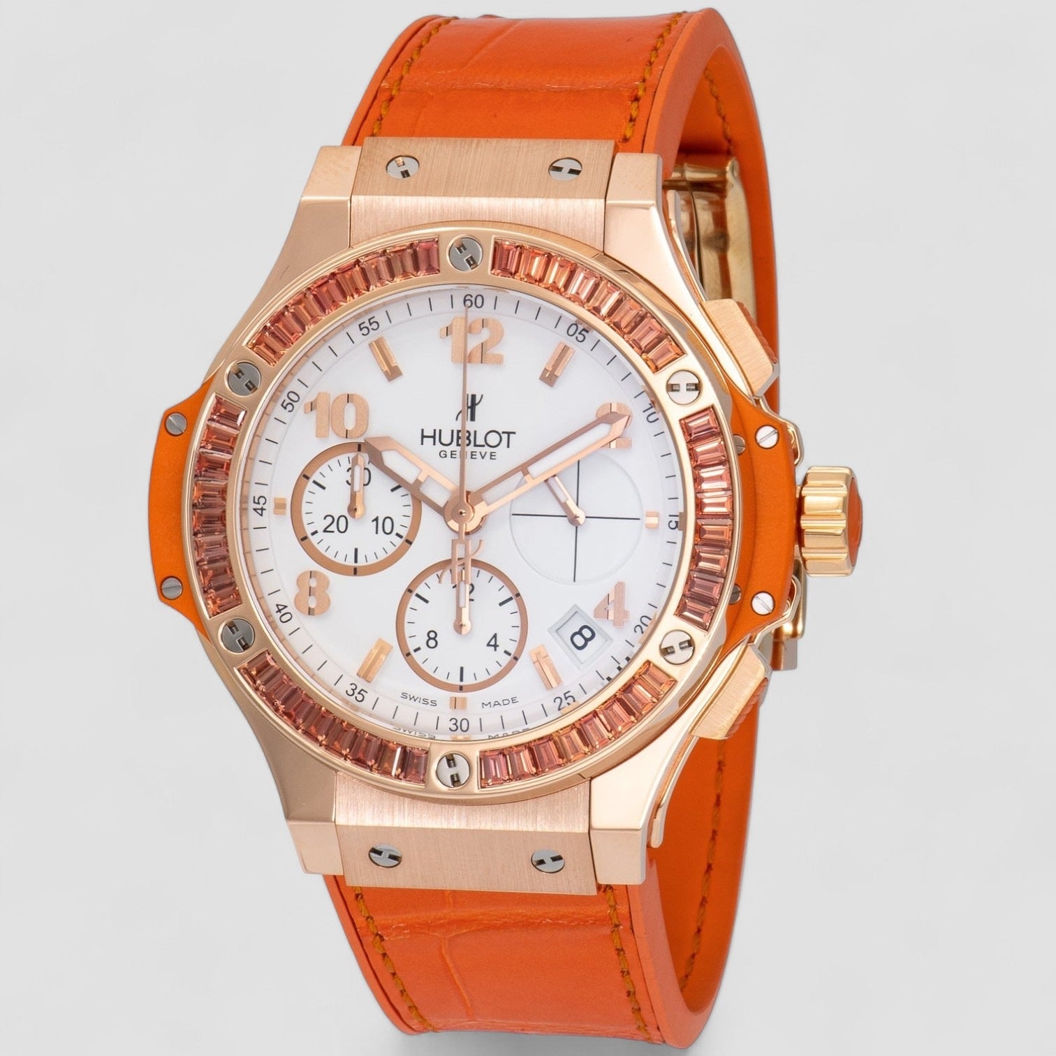Big Bang Automatic Chronograph 18k Rose Gold Tutti Frutti Orange Ladies Watch
