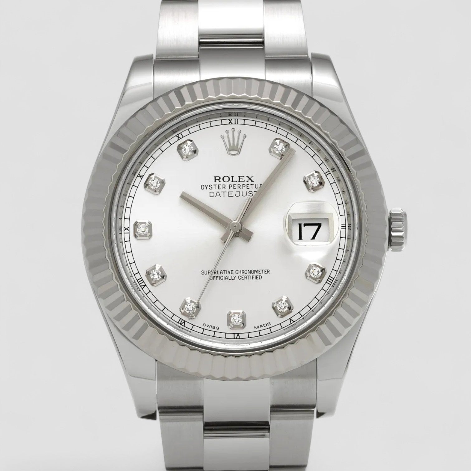 Datejust II Automatic Chronometer Diamond Silver Dial Men's Watch