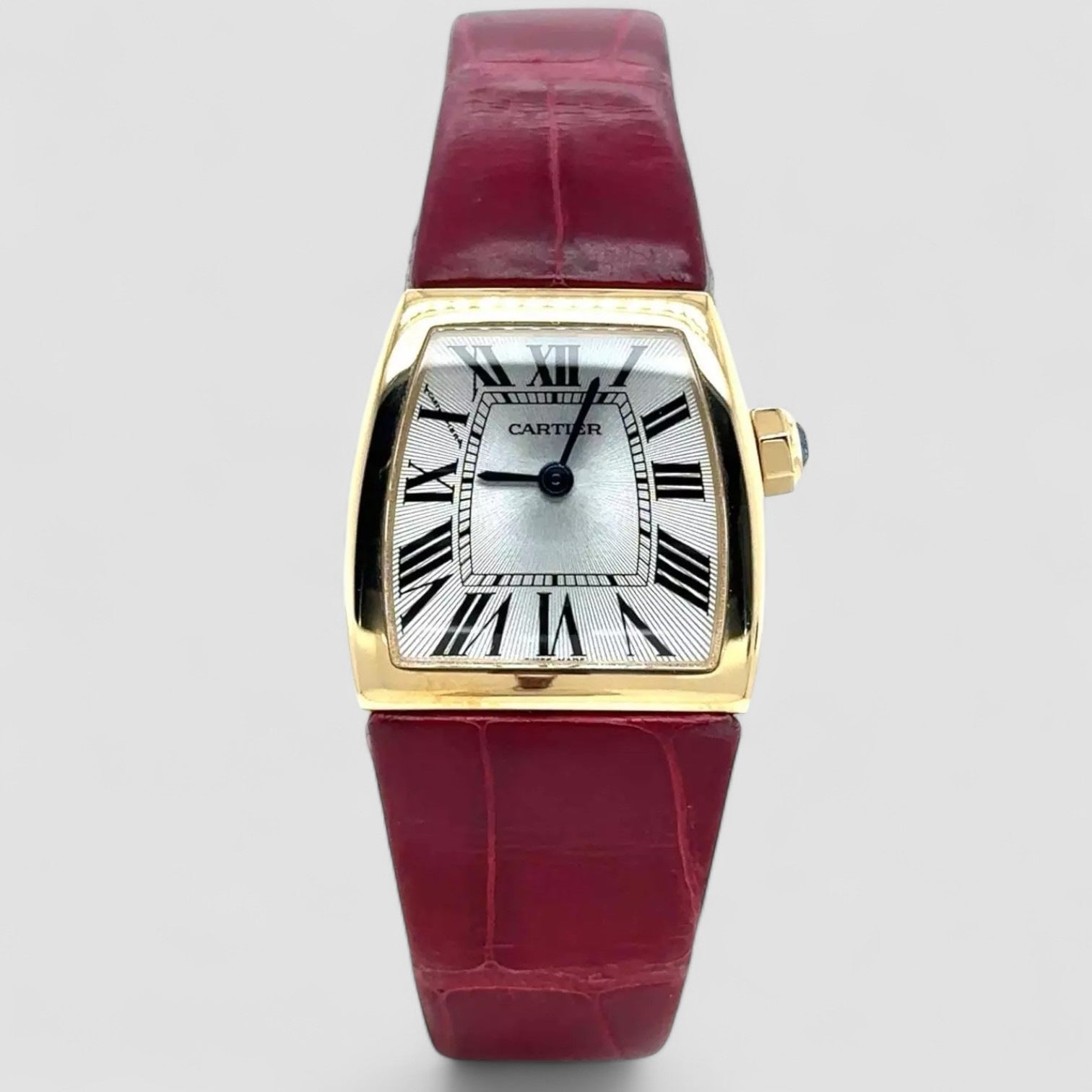 La Dona Small Model Quartz 18k Yellow Gold Red Leather Ladies