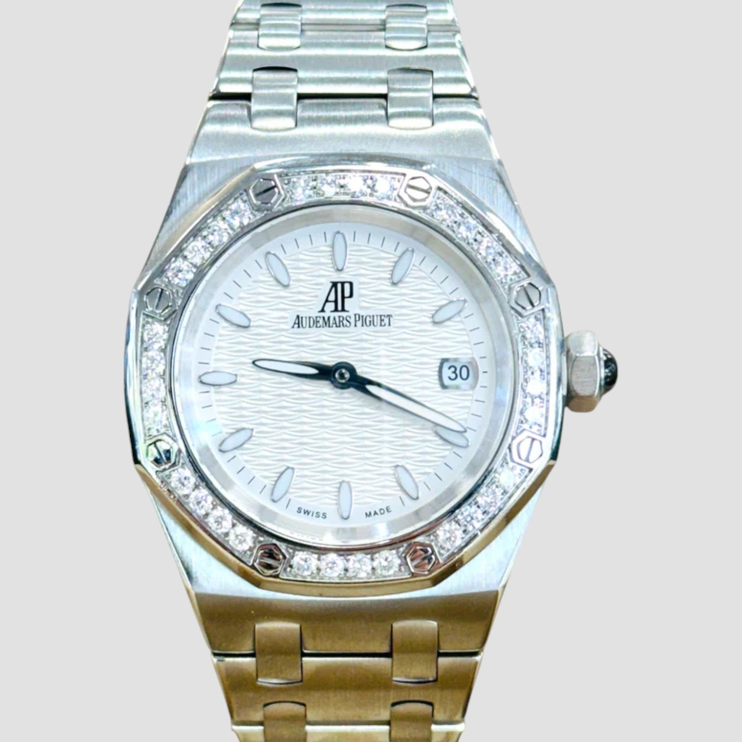 Royal Oak Diamond Silver Dial Stainless Steel Ladies Watch