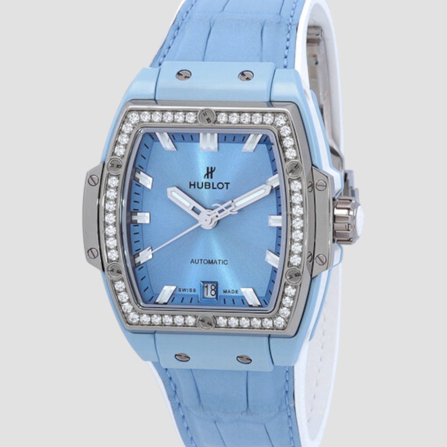 Spirit Of Big Bang Automatic Diamond Blue Dial Ladies Watch
