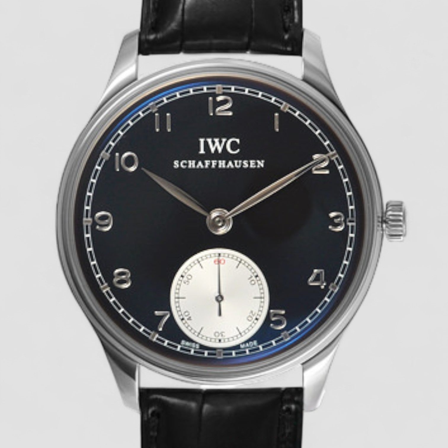 Portuguese Hand Wound SS Black Dial