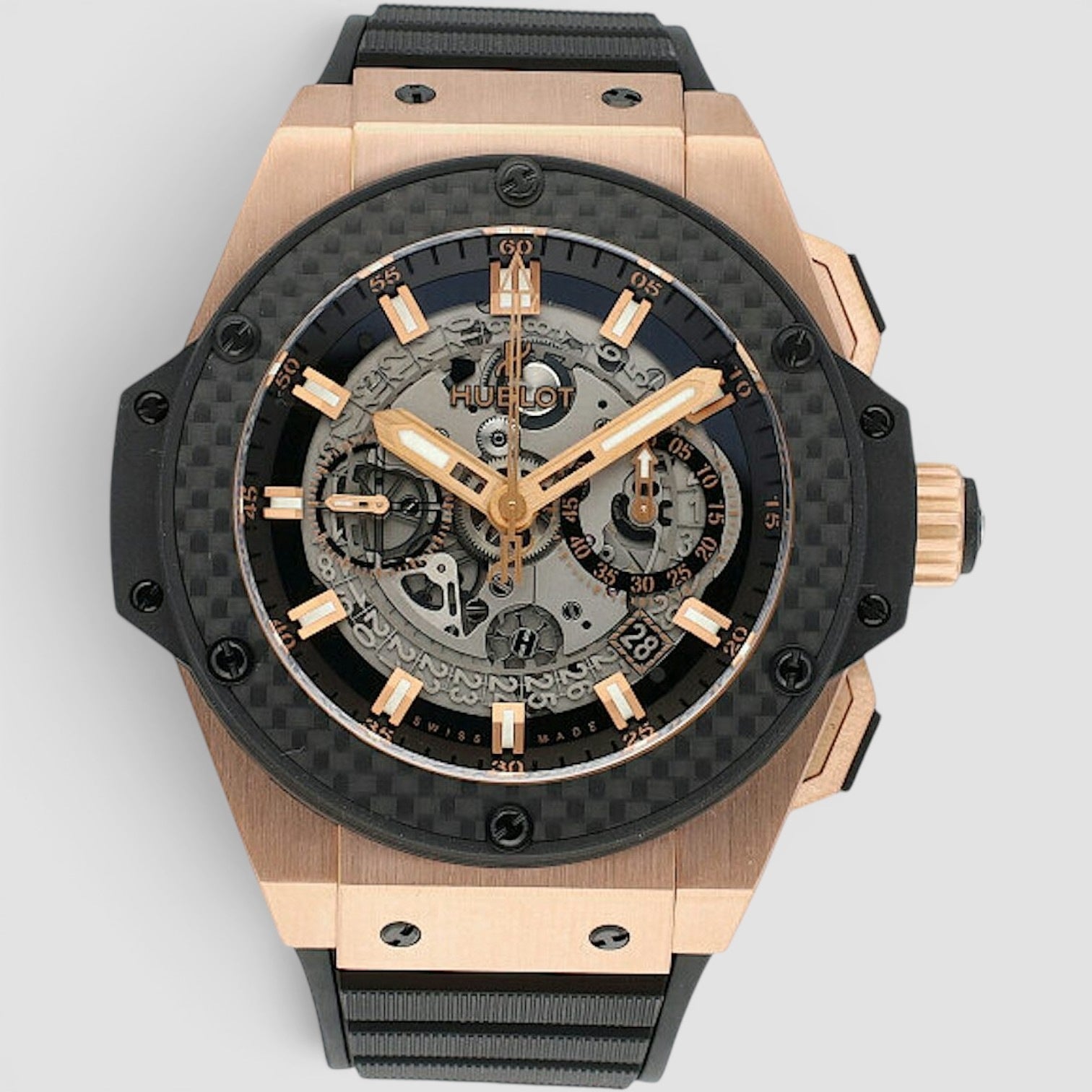 King Power Unico 48mm Rose Gold Skeleton Dial Chronograph