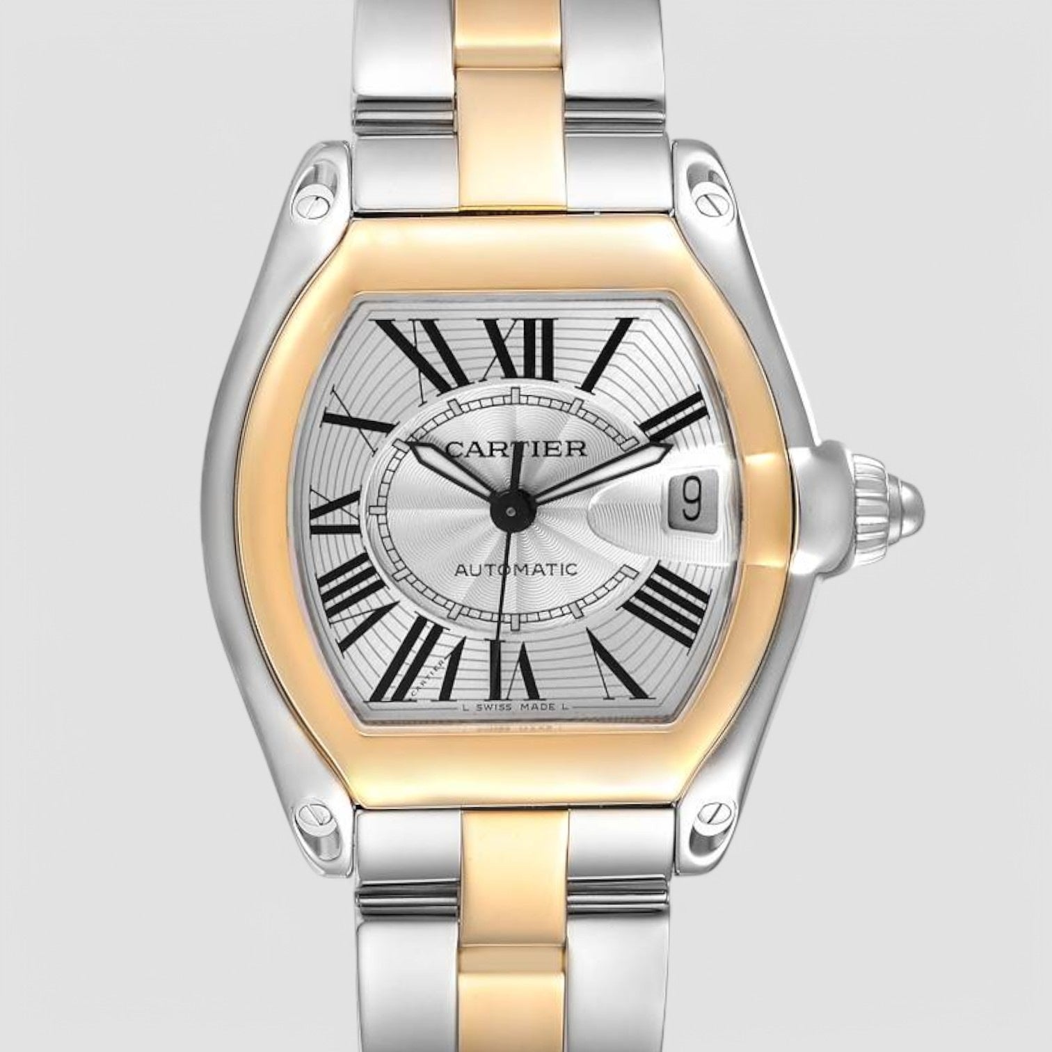 Roadster Steel Yellow Gold Silver Dial Mens Watch