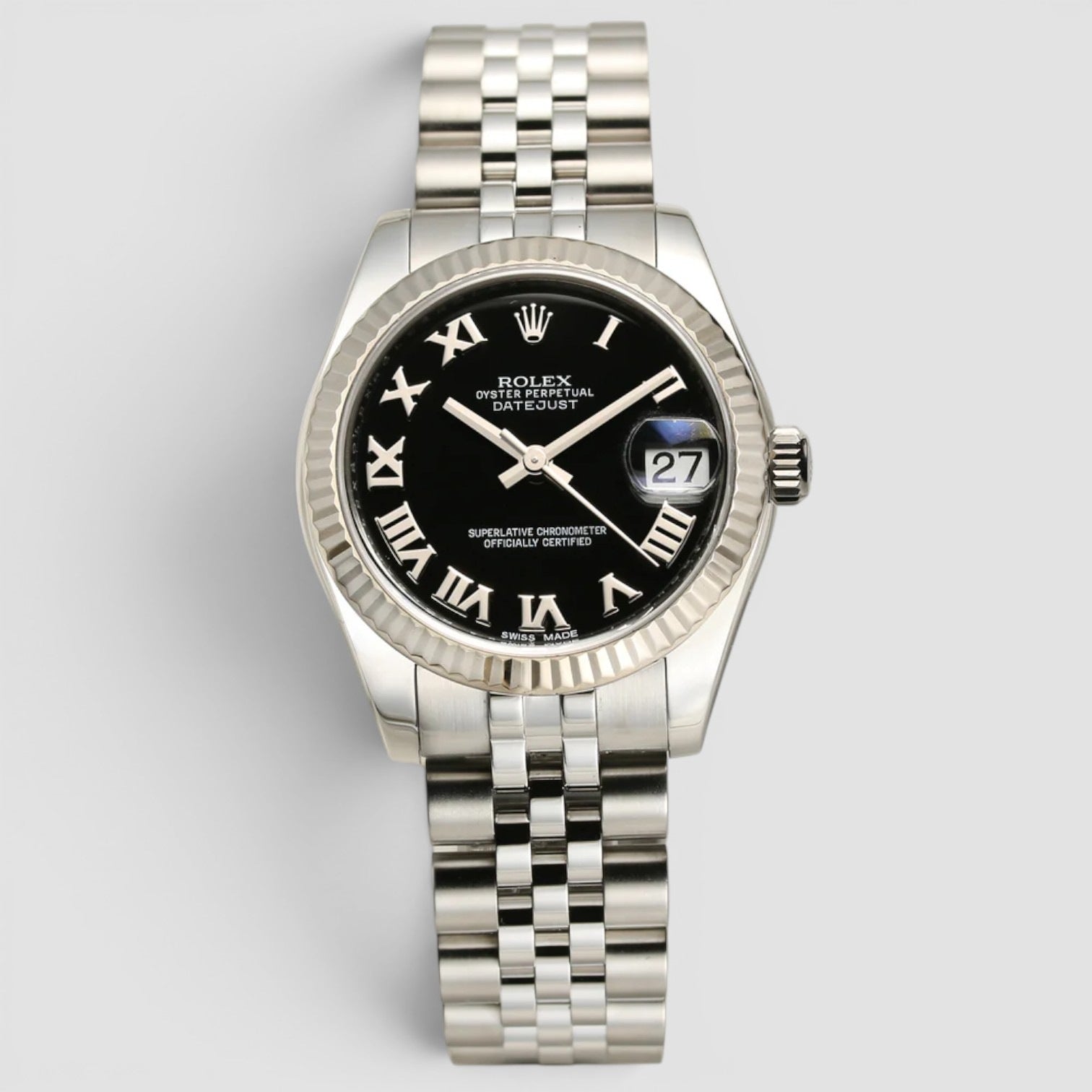Datejust 31 black roman dial jubilee