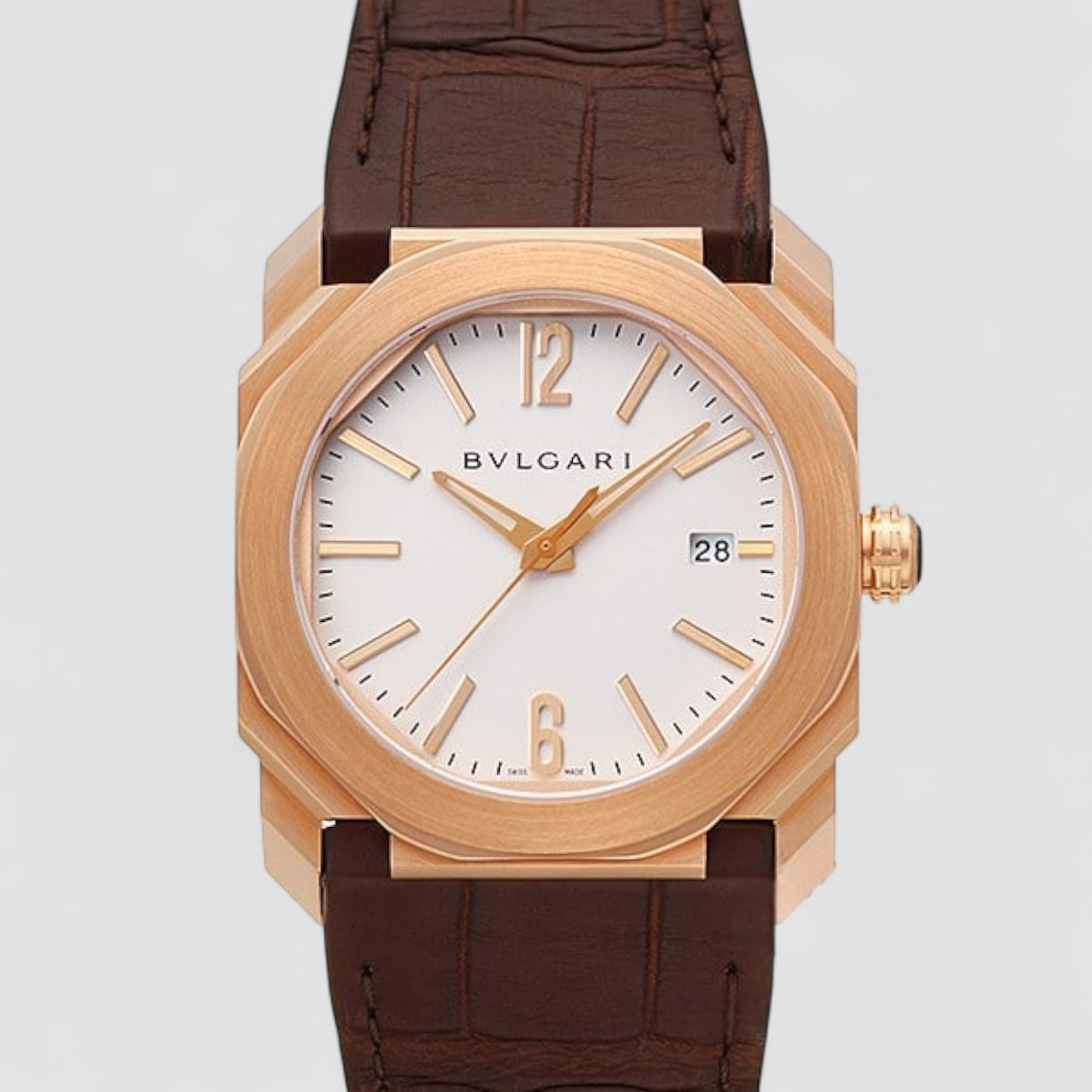 Octo Solotempo Silver Dial Pink Gold 38mm