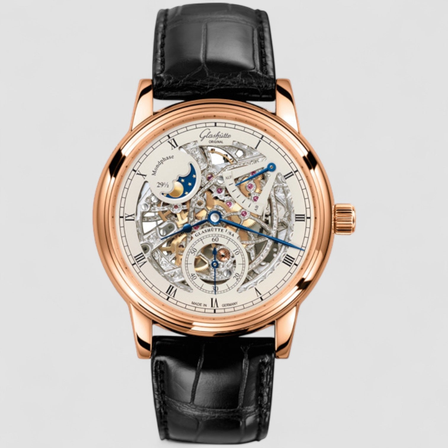 Senator Moon Phase Skeleton Edition 18k Rose Gold