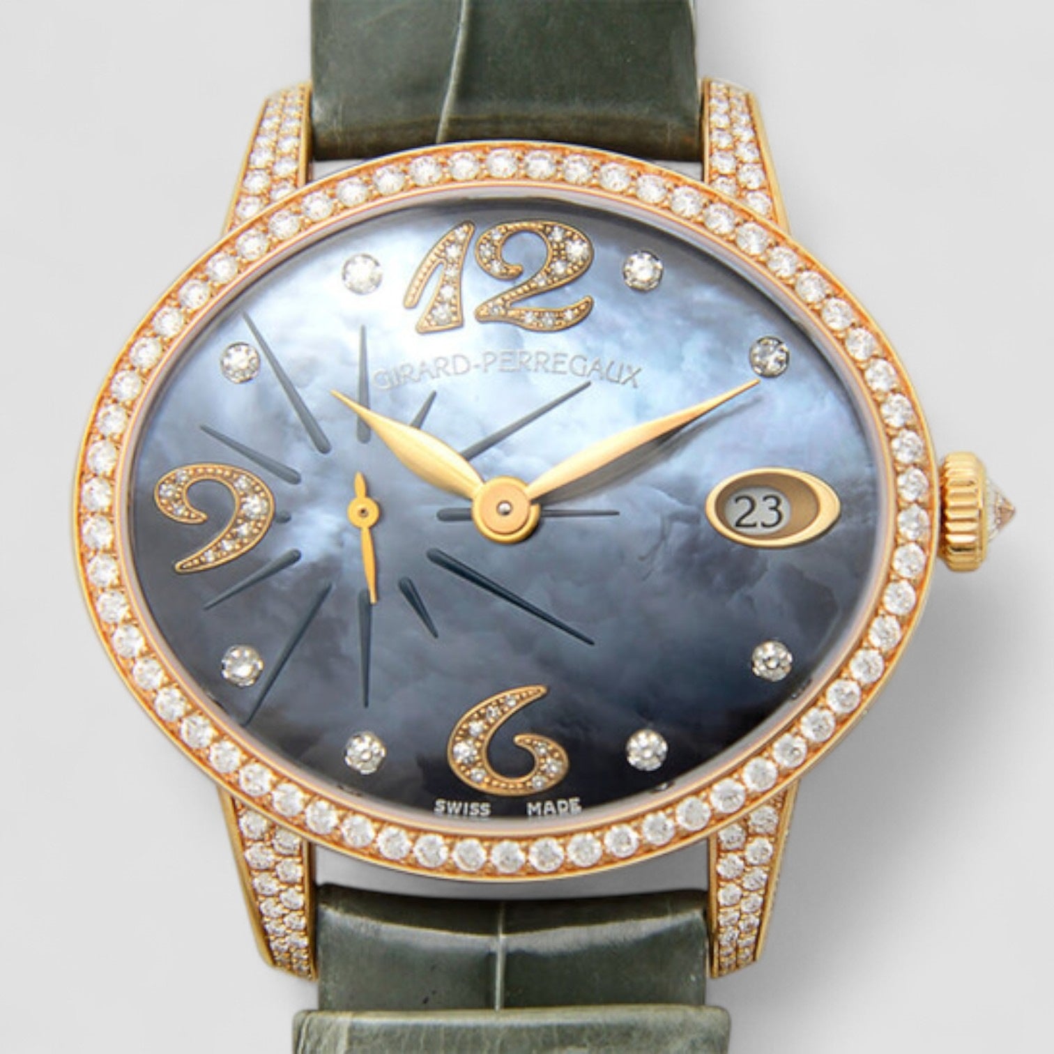 Cats Eye Automatic Diamond Blue Dial Ladies Watch