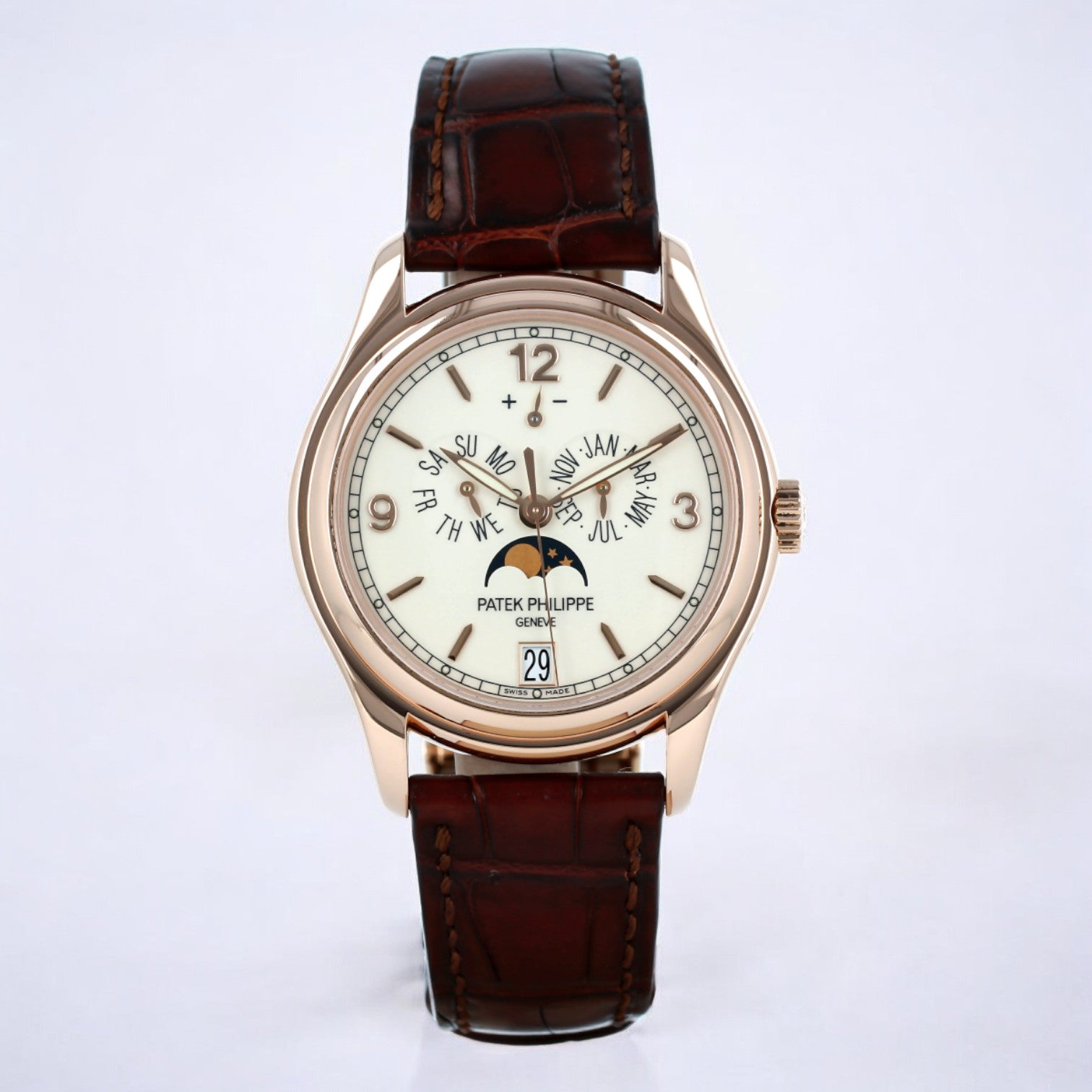 Annual Calendar 18K Rose Gold Porcelain Dial 39MM