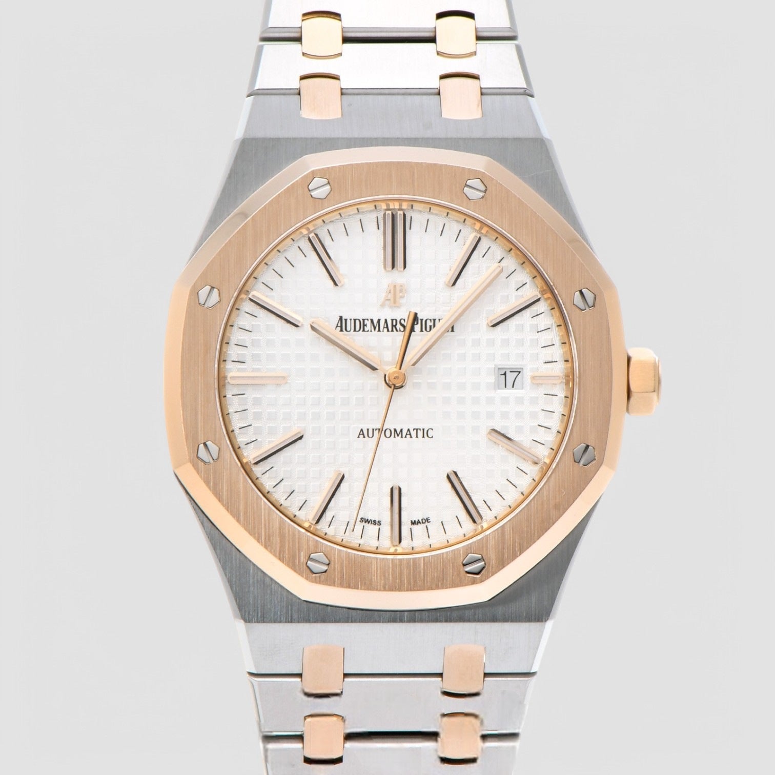 Royal Oak 15400 Rose Gold/ SS Silver Dial SS RARE