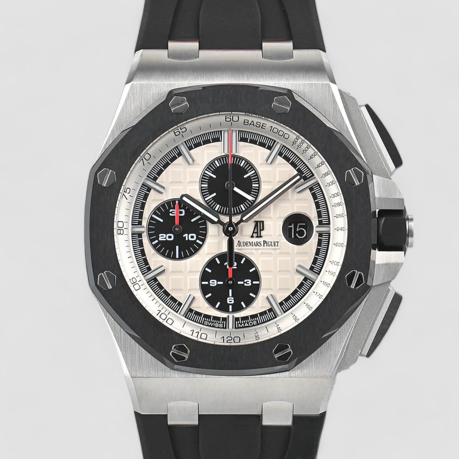 Royal Oak Offshore Chronograph Silver Dial Ceramic Bezel SS