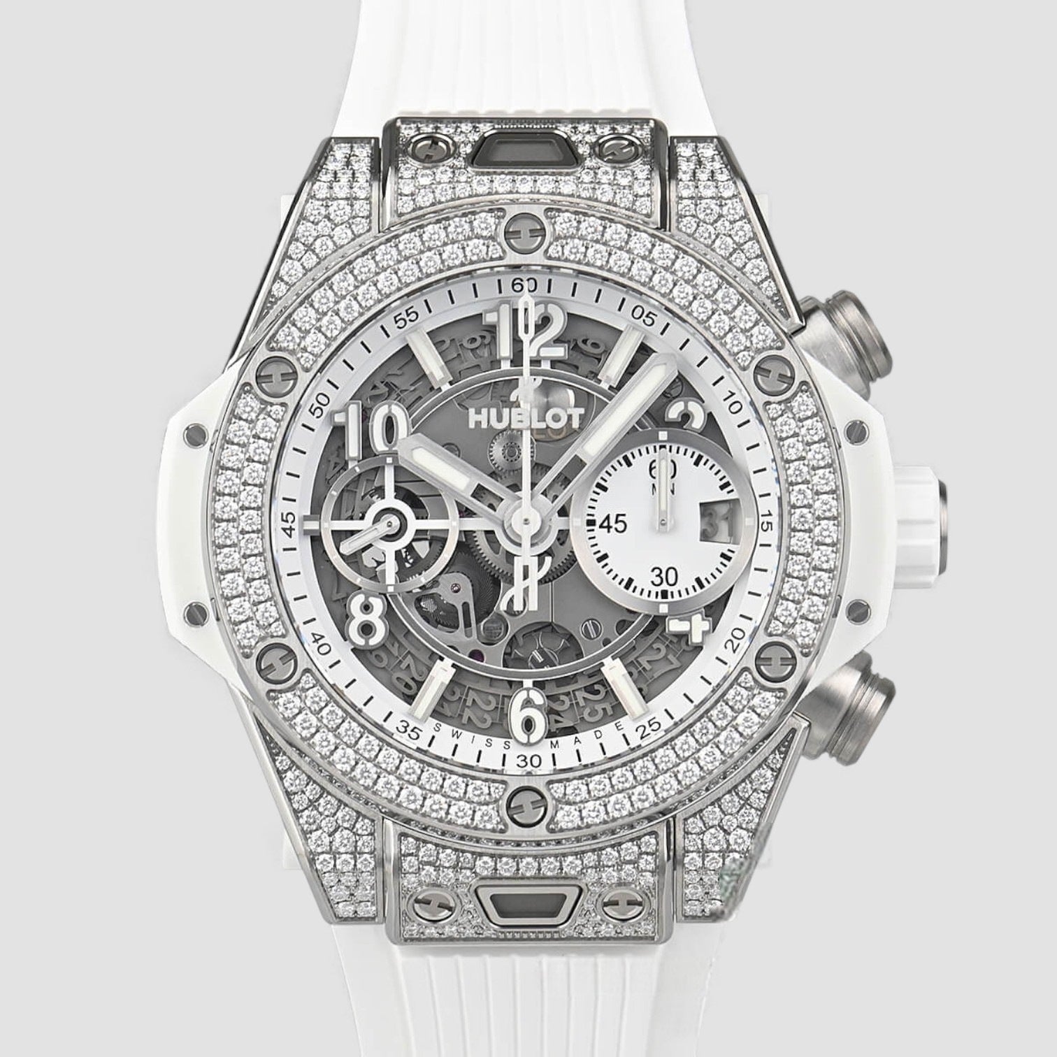 Big Bang Unico White Pavé 42mm