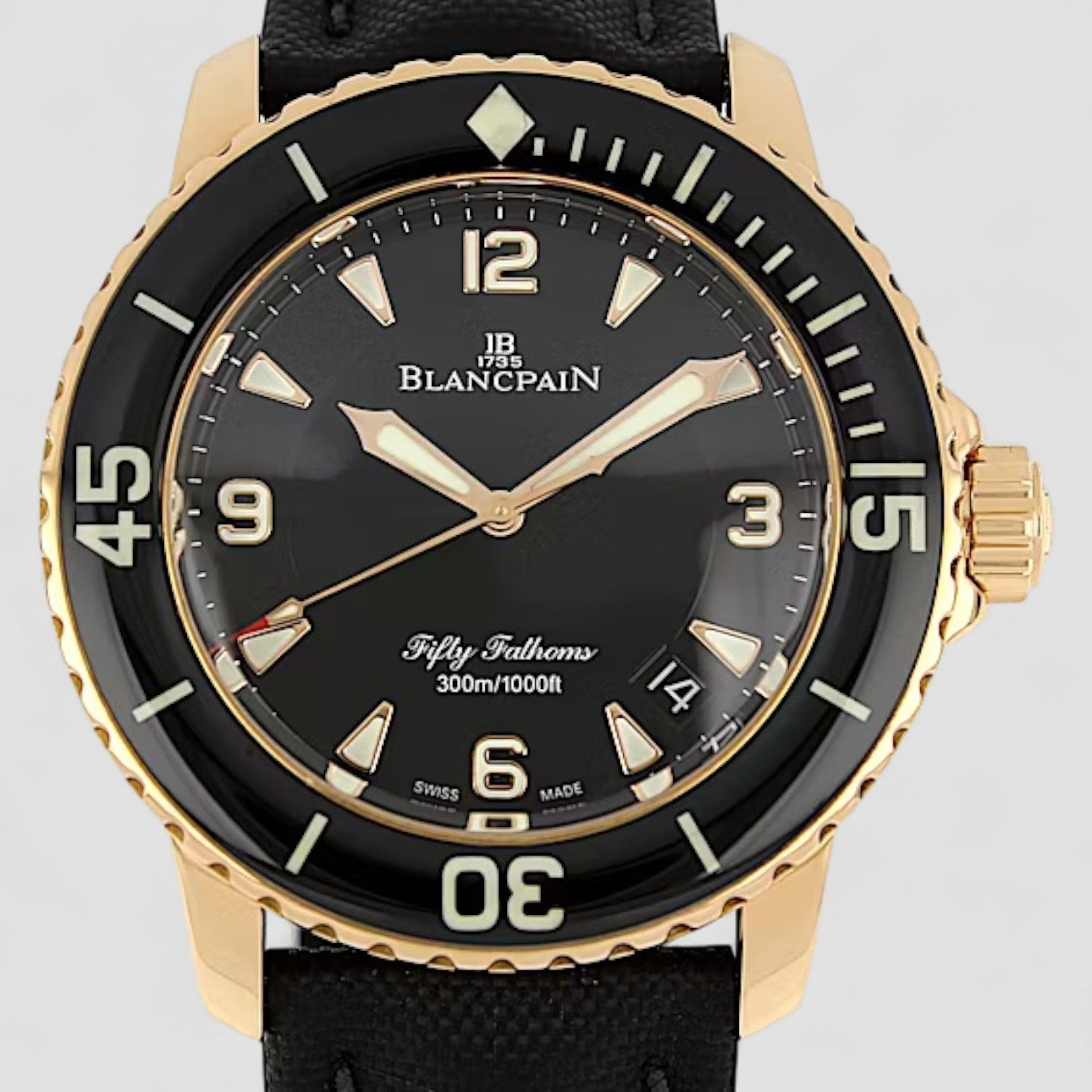 Fifty Fathoms 18K Rose Gold Black Dial