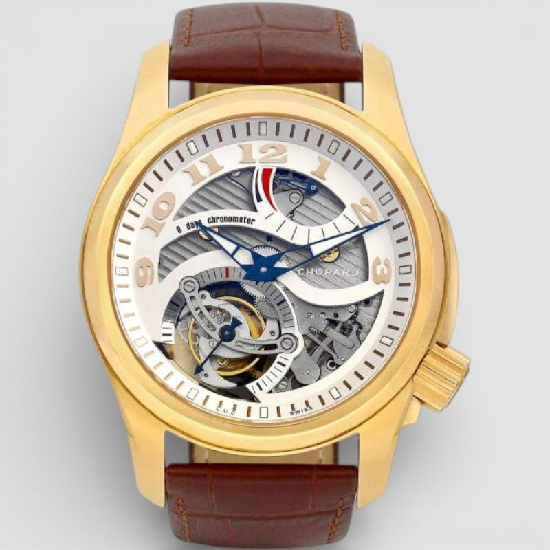 L.U.C limited edition pink gold 8-day tourbillon wristwatch