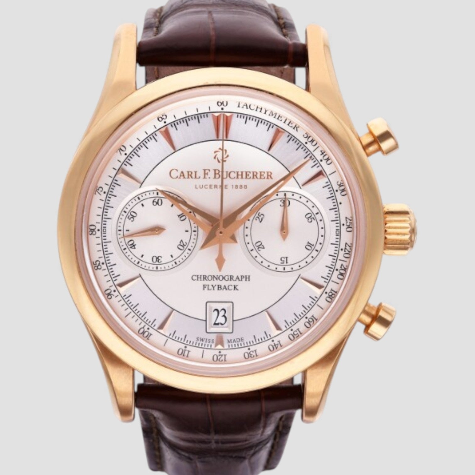 Manero Flyback Chronograph Automatic Silver Dial Men's Watch