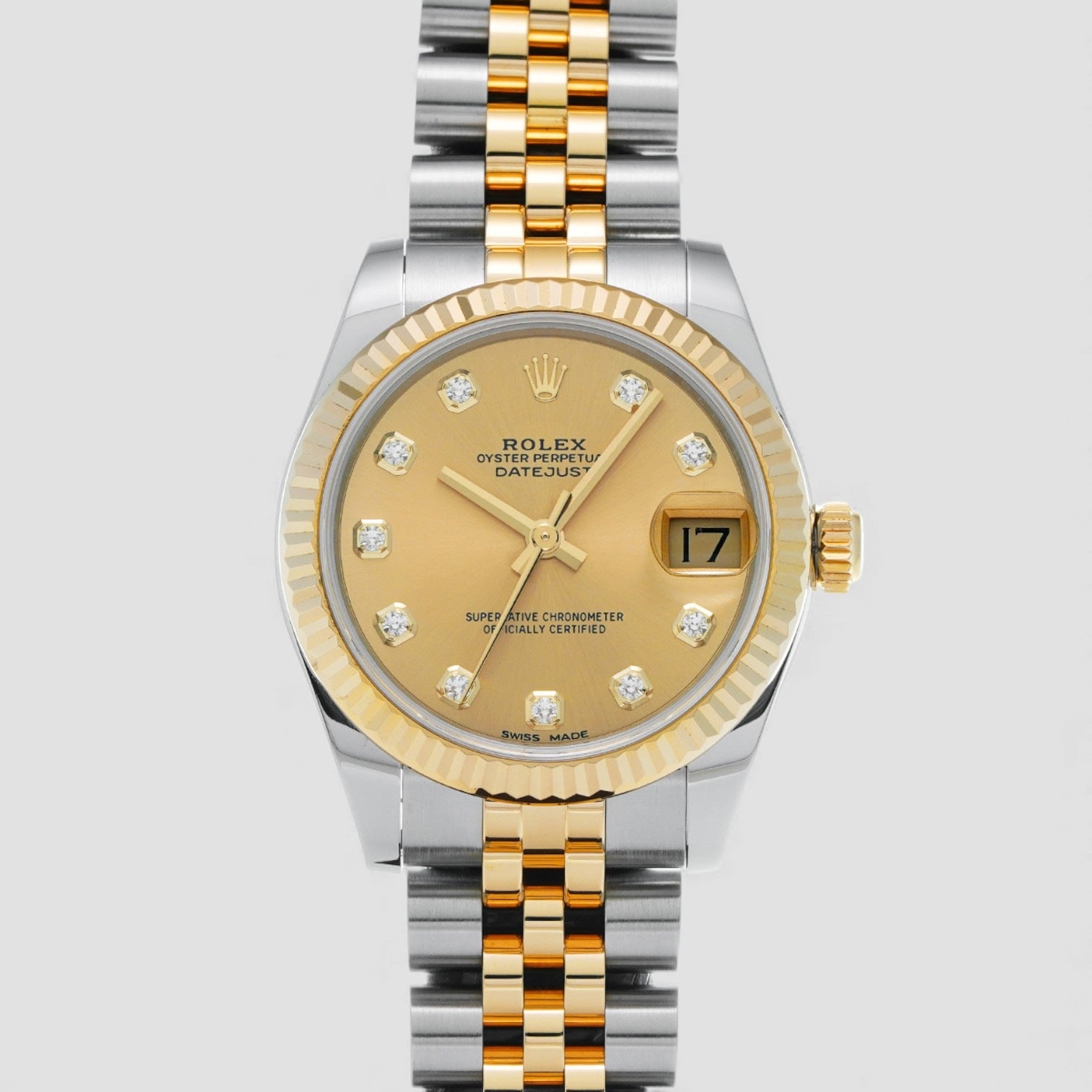 Datejust 31 Champagne Diamond Dial Oyster Bracelet