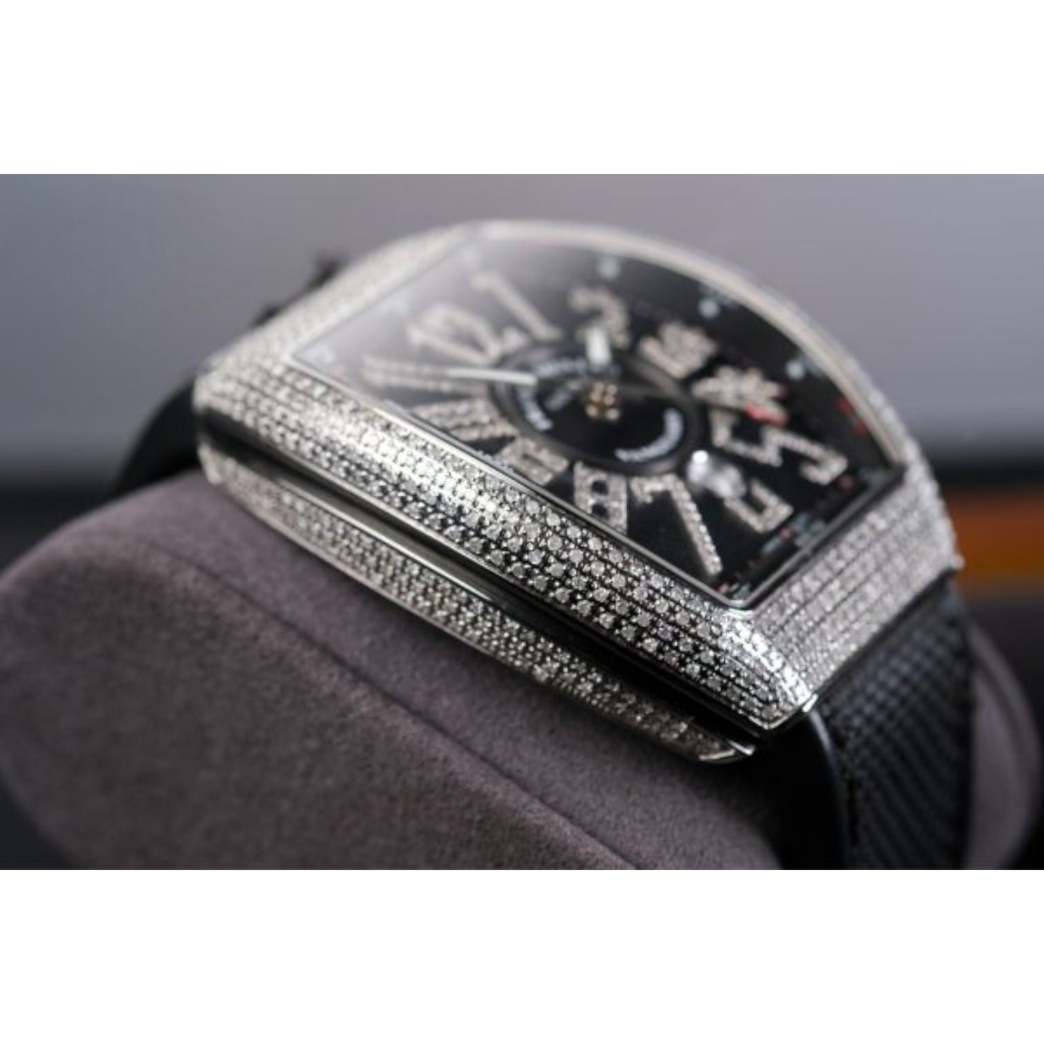 Vanguard V45 Automatic Black Dial Full After Set Diamond