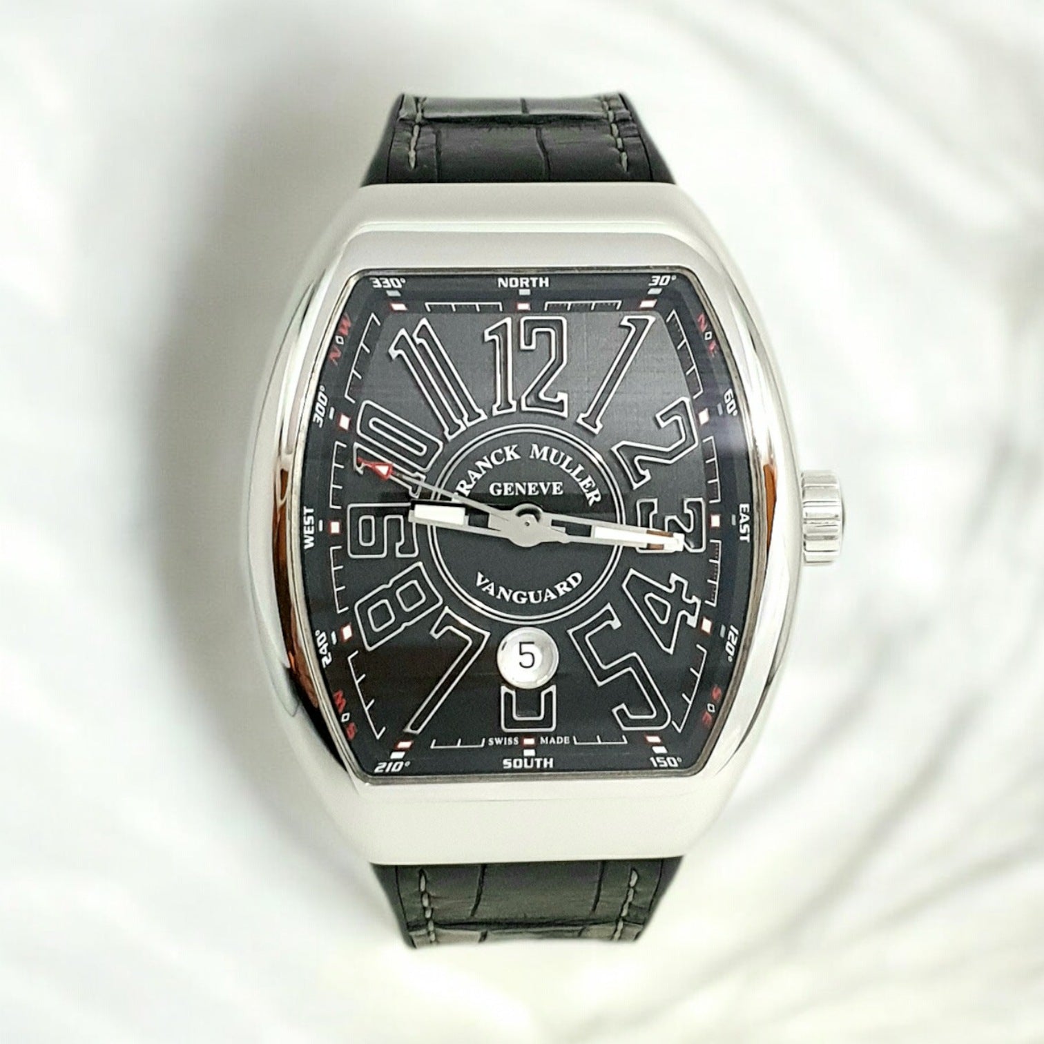 Vanguard 45 Black Dial Ref. V45 SC DT in Steel