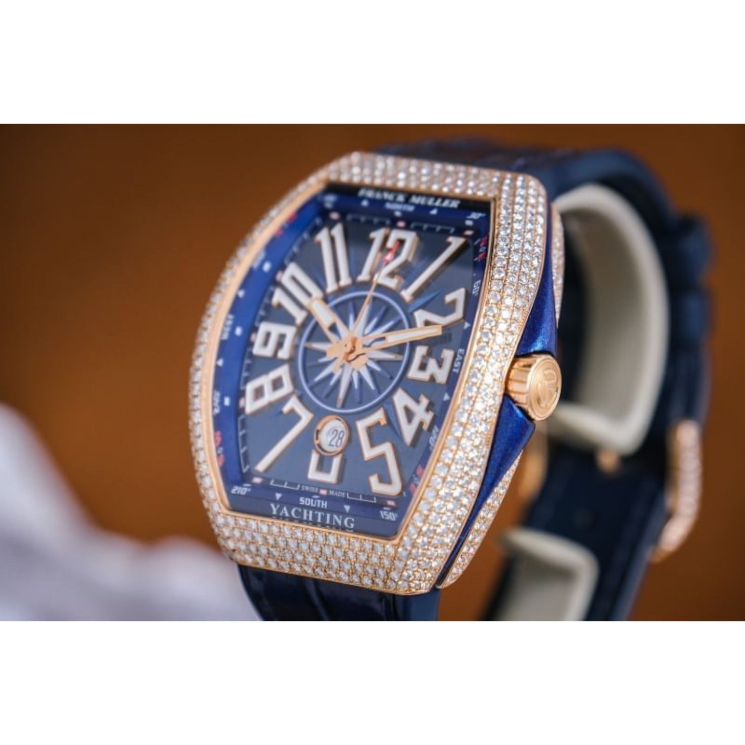 Vanguard Yachting Blue V45 Diamond 18K Rose Gold Aftermarket Diamond