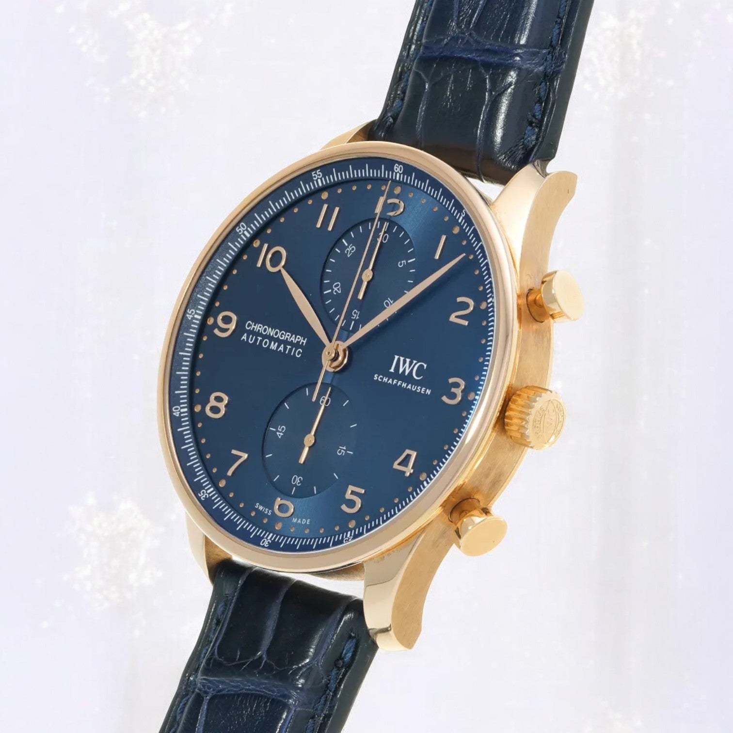 Portuguese Chronograph 18k Rose Gold Blue Dial Boutique Edition