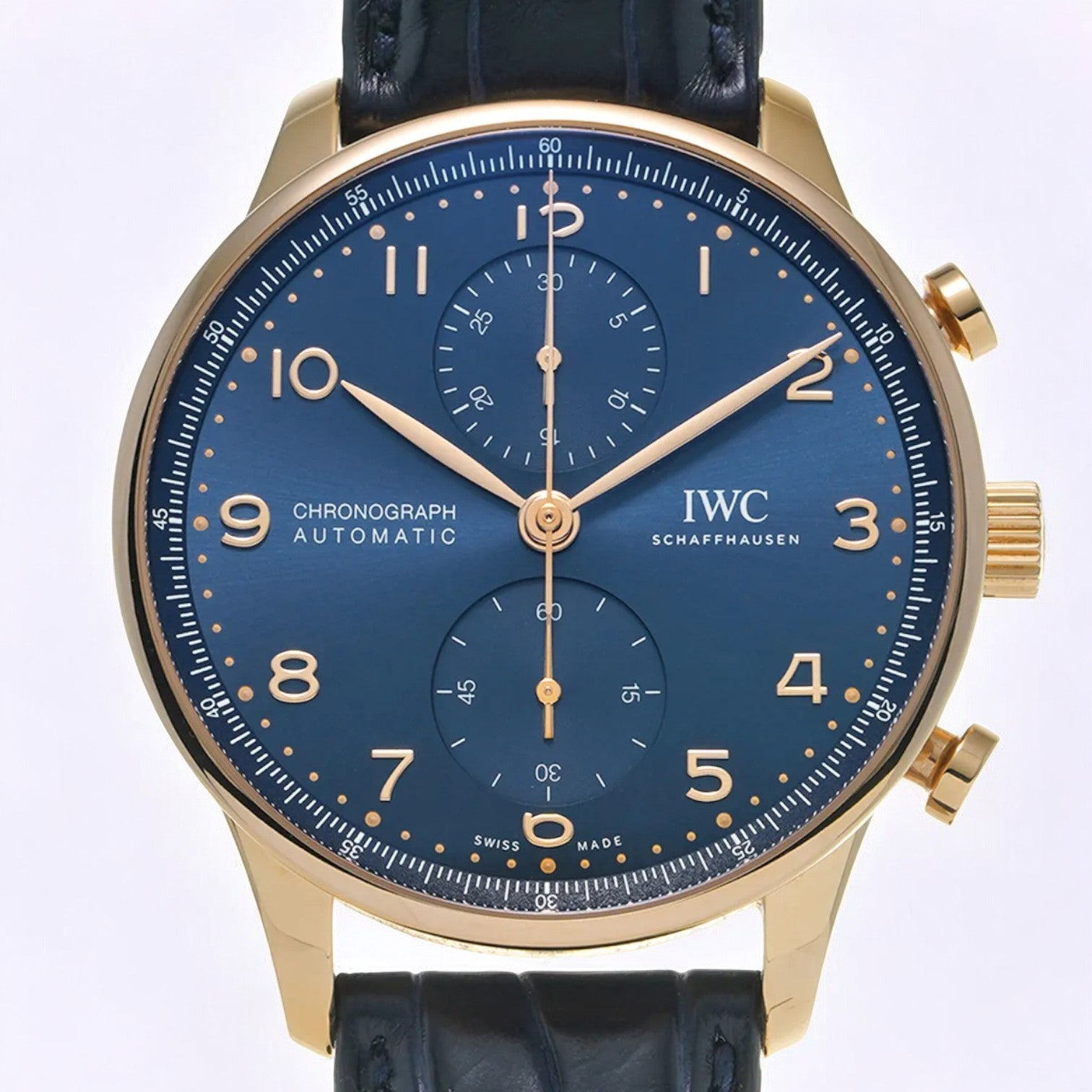 Portuguese Chronograph 18k Rose Gold Blue Dial Boutique Edition