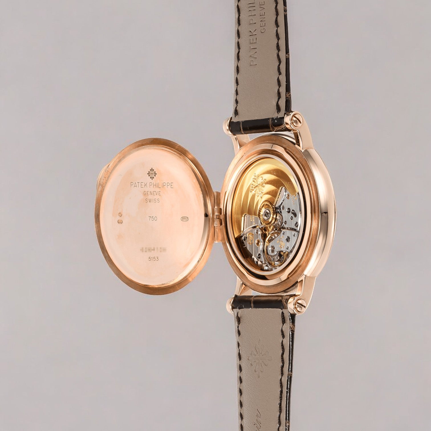 Calatrava 38mm Rose Gold Silver Opaline Dial