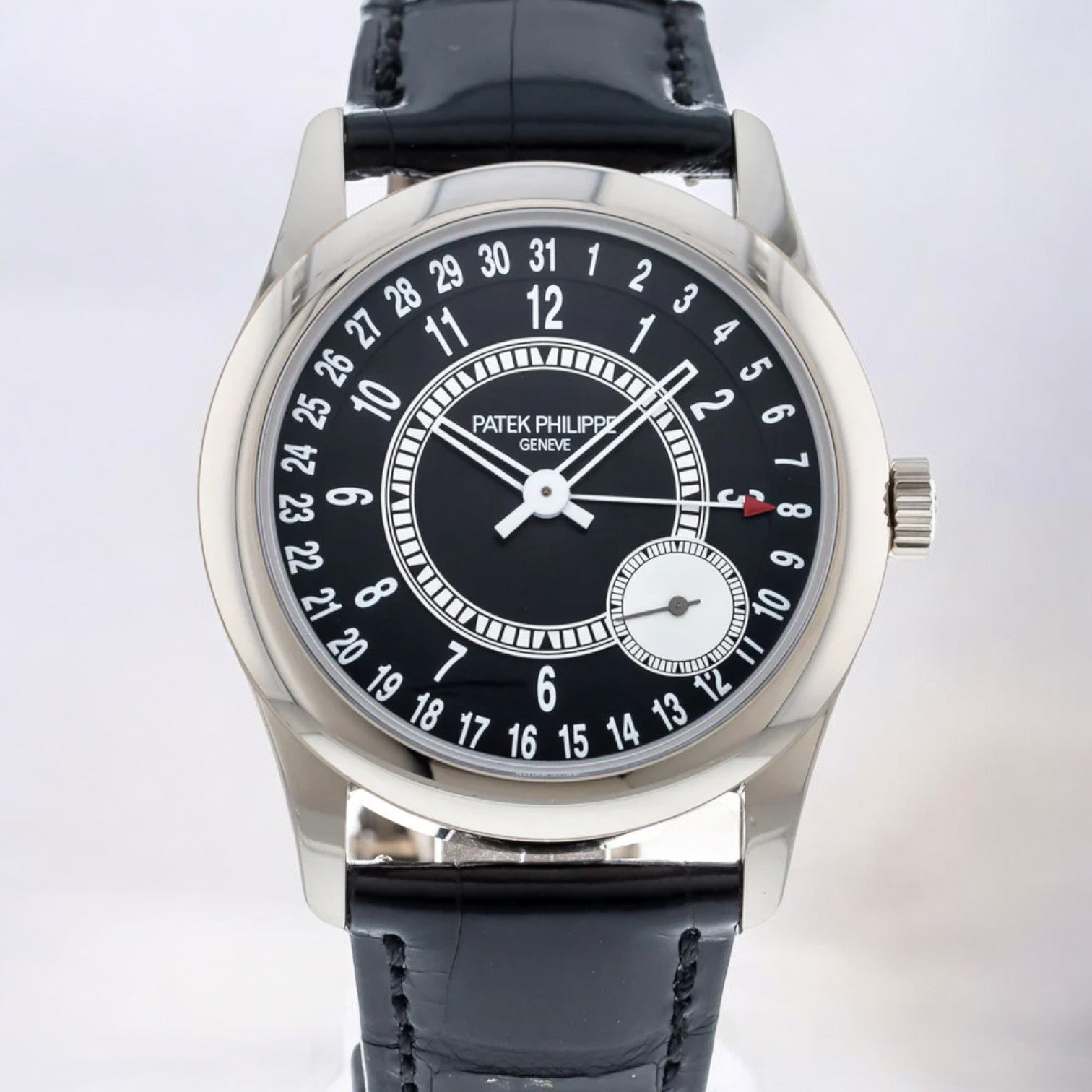 Calatrava 6006G Black Dial 18K White Gold / Deployant