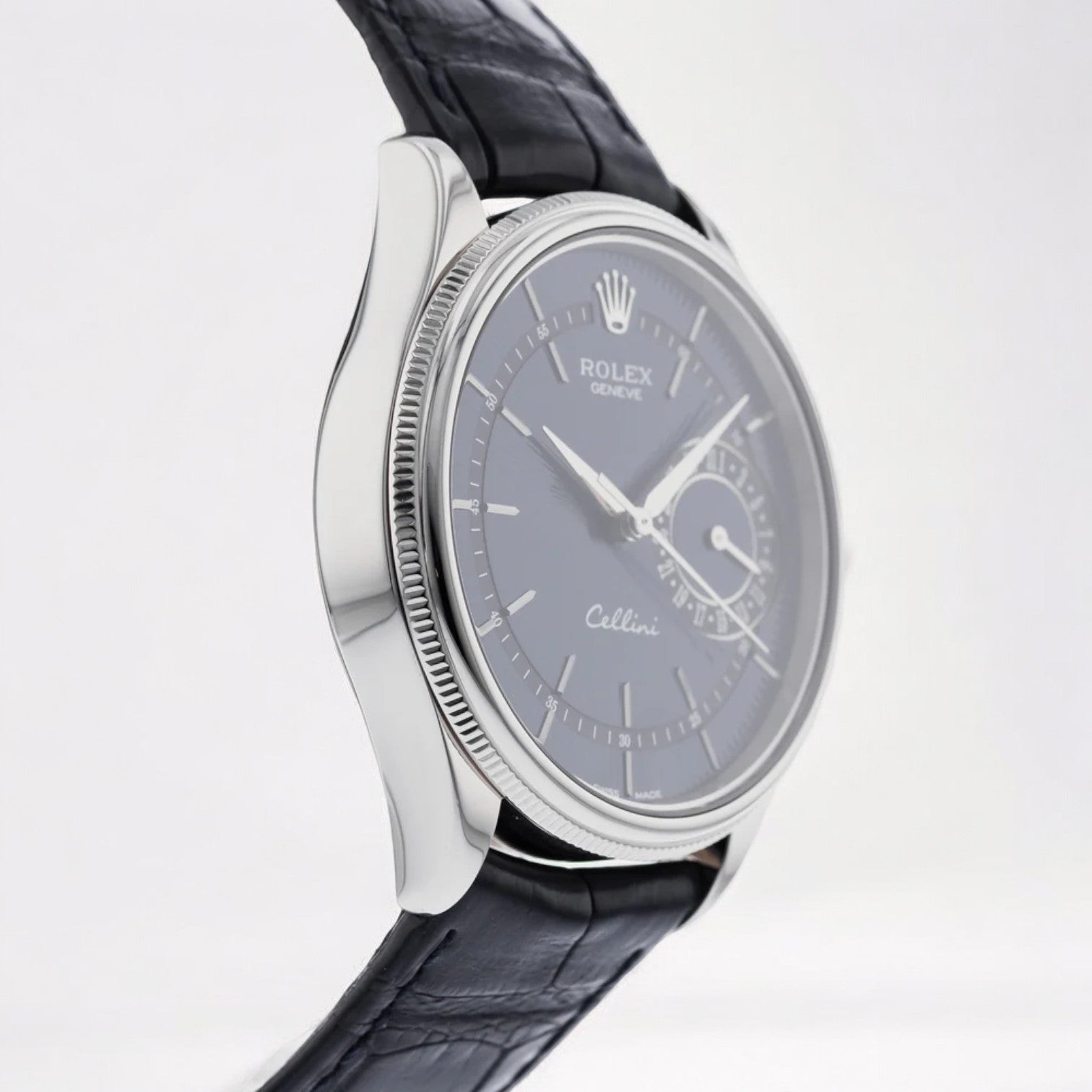 Cellini Date Blue Dial 18K White Gold