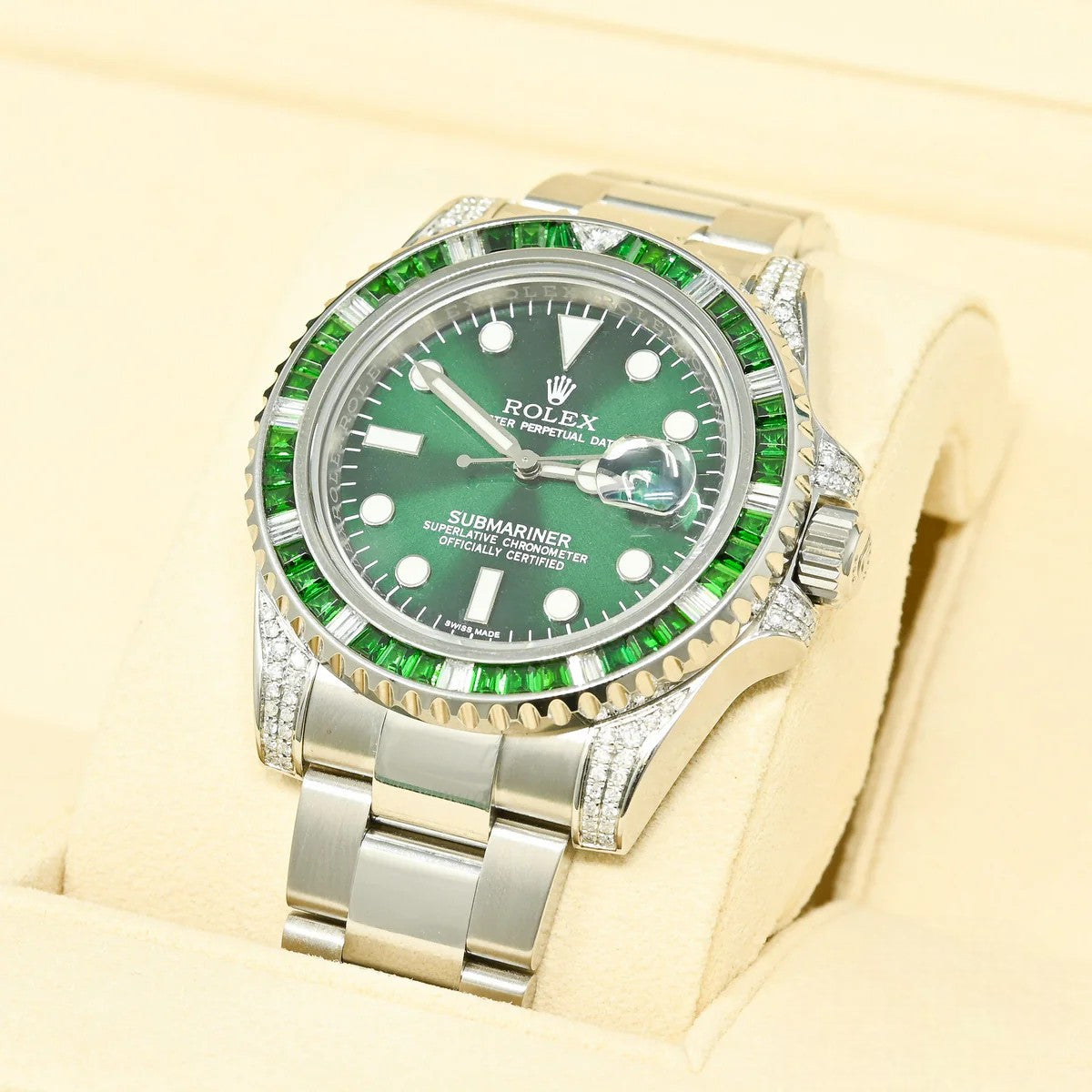 Submariner 40mm Green Diamond Iced Out